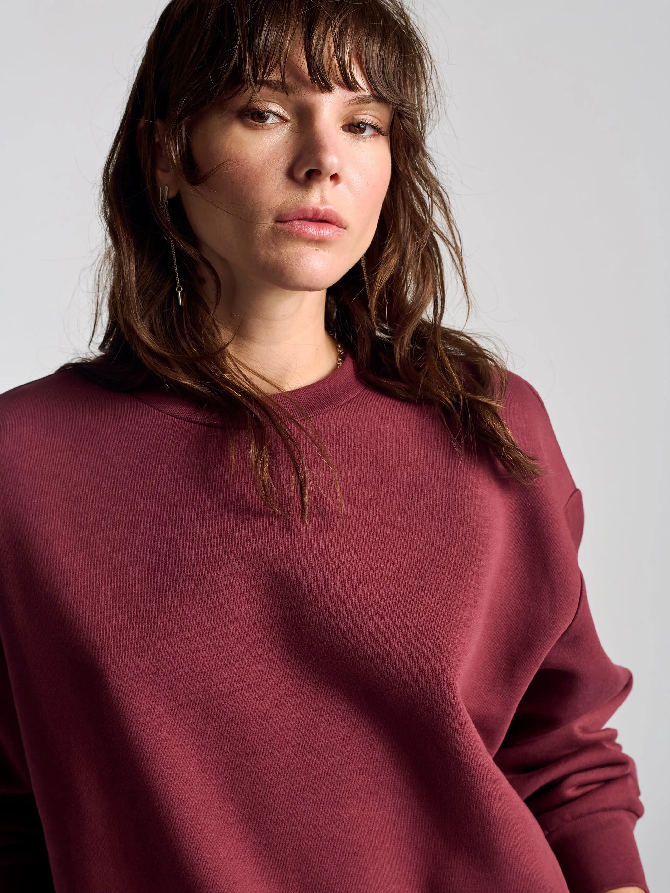 Women's Hoyt Crew Neck Sweatshirt In Brick sold by Brooklyn Industries product image thumbnail 3
