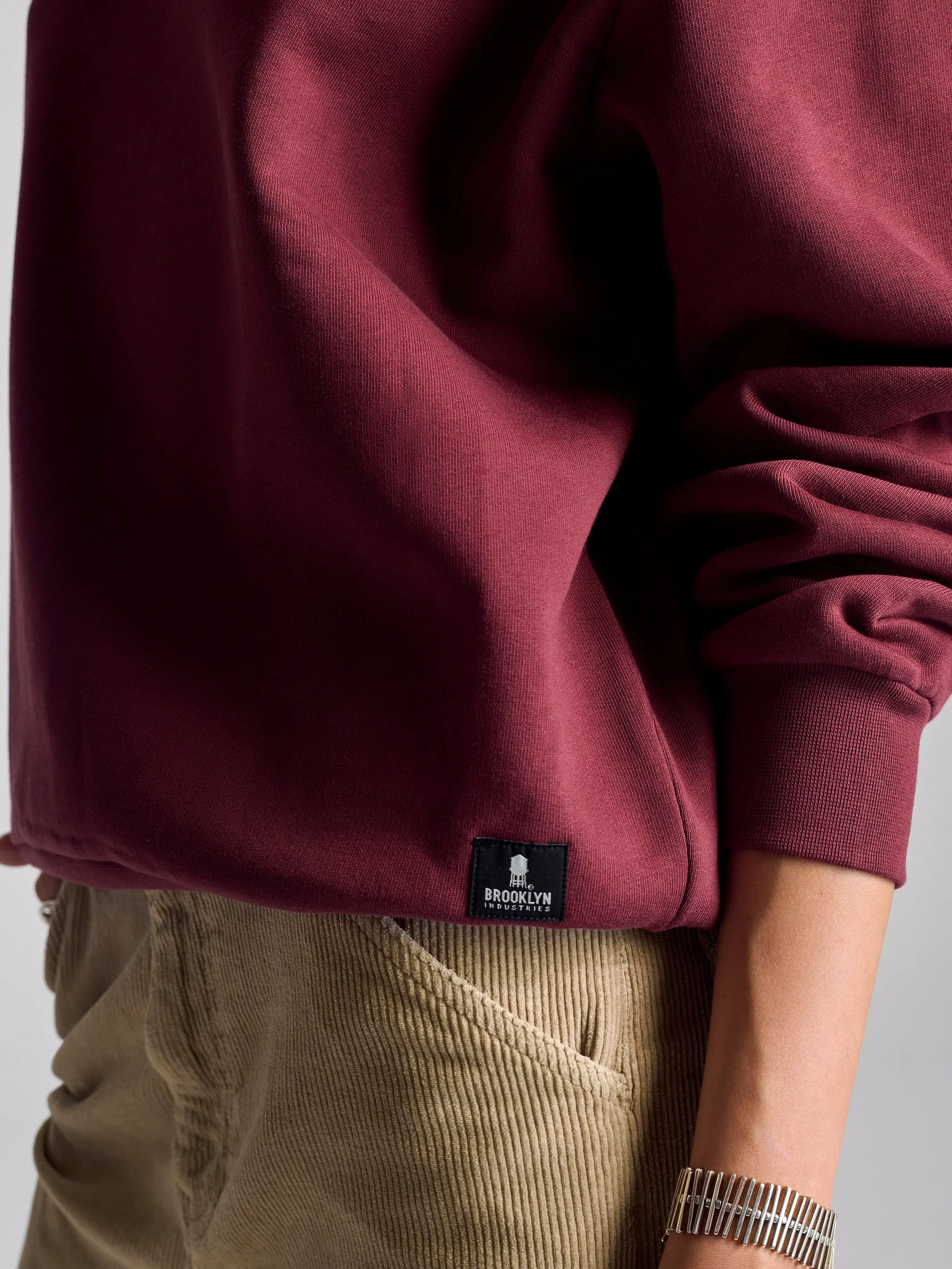 Women's Hoyt Crew Neck Sweatshirt In Brick sold by Brooklyn Industries product image thumbnail 5