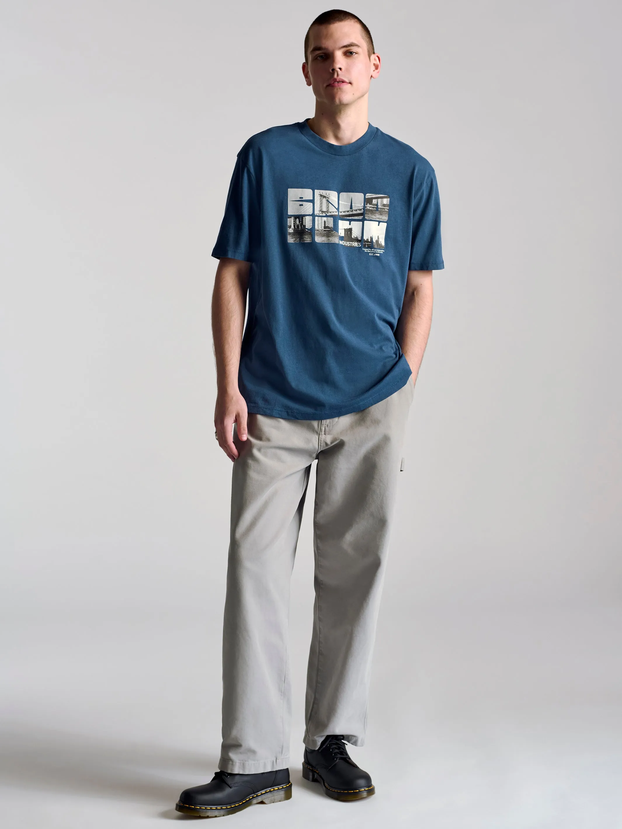 Men's City Printed T-Shirt In Dark Denim sold by Brooklyn Industries product image thumbnail 5