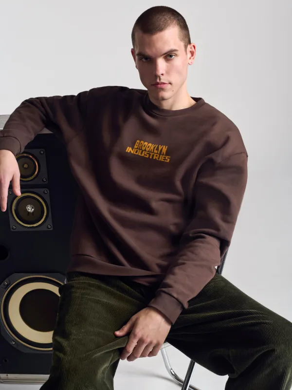 Men's Brooklyn Vintage Crew Neck Sweatshirt In Coffee Bean sold by Brooklyn Industries