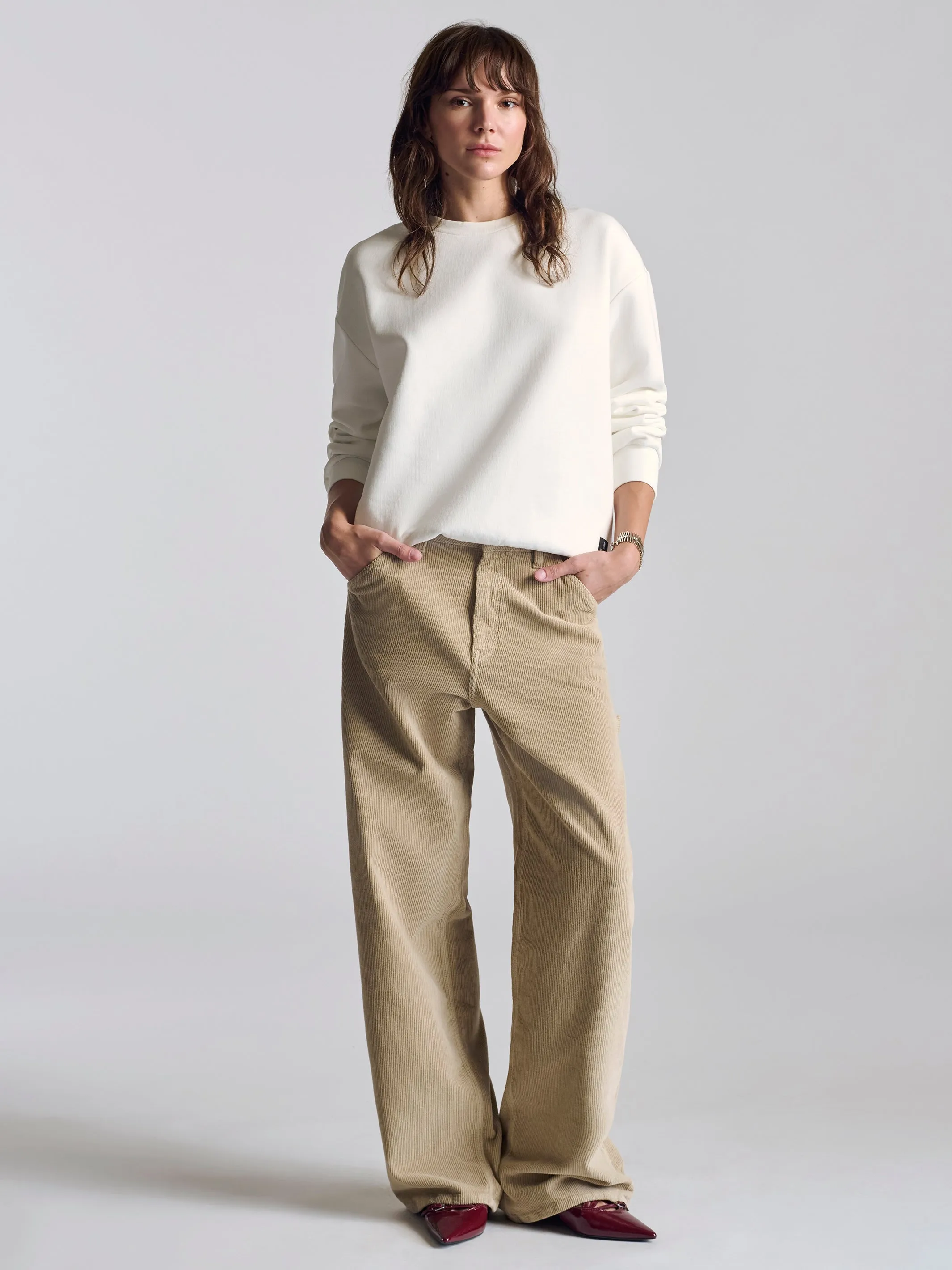 Women's Hoyt Crew Neck Sweatshirt In Antique White sold by Brooklyn Industries product image thumbnail 2