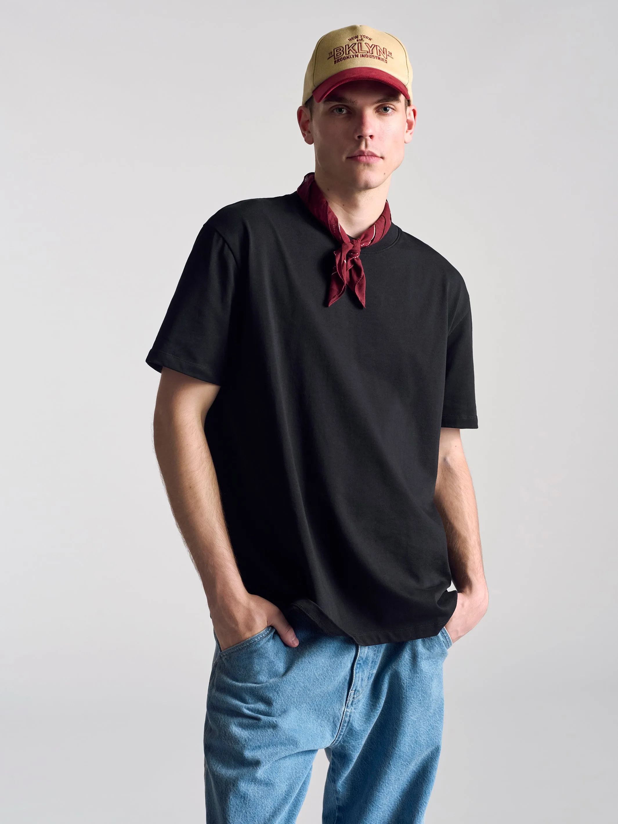 Men's Crew Neck Basic T-Shirt In Black sold by Brooklyn Industries