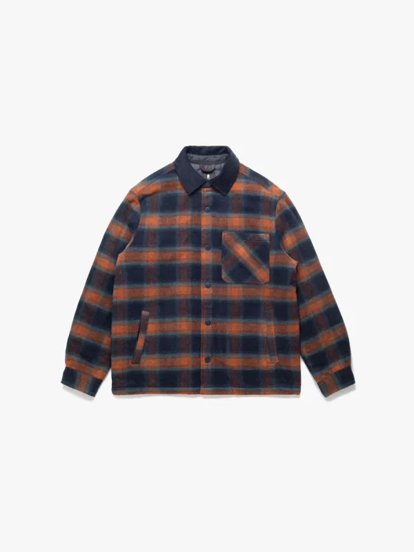 Men's Checked Shacket In Brick Red Check sold by Brooklyn Industries
