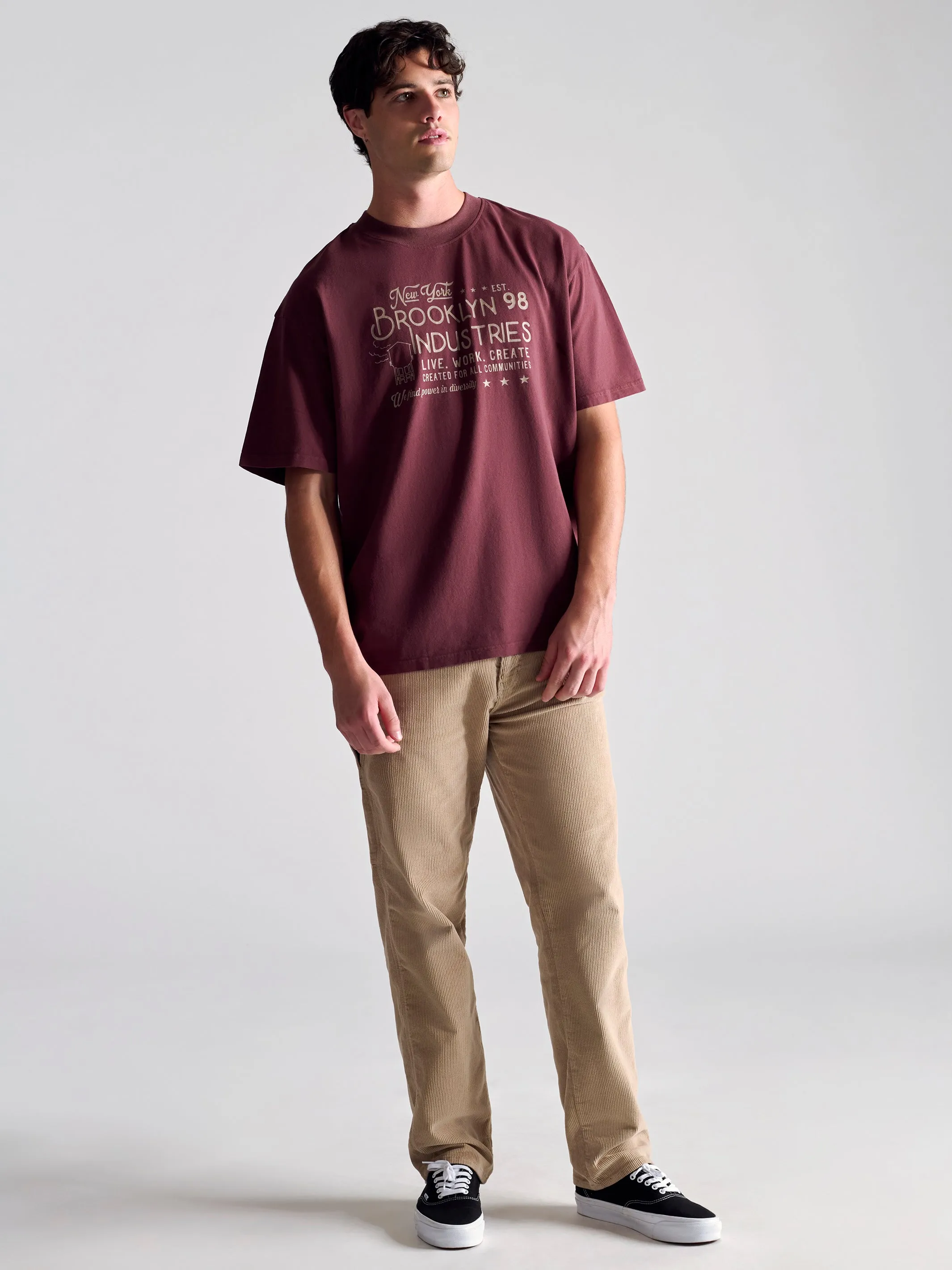 Men's BKI 1998 T-Shirt In Red Mahogany sold by Brooklyn Industries product image thumbnail 5