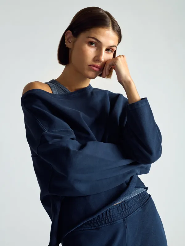 Women's Fulton Crew Neck Sweatshirt In Graphite sold by Brooklyn Industries