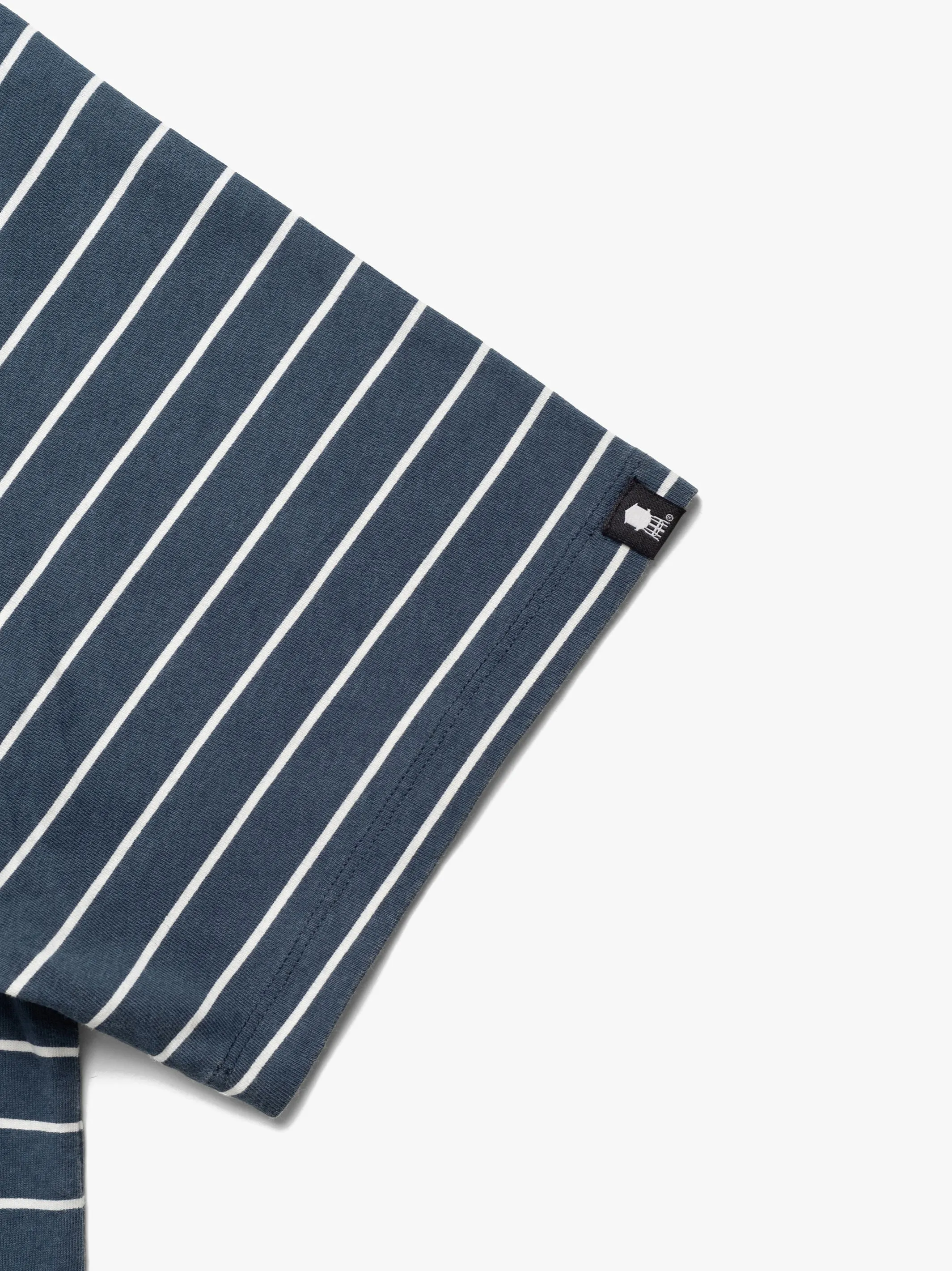 Men's Crew Neck Stripe T-Shirt In Dark Denim sold by Brooklyn Industries product image thumbnail 5