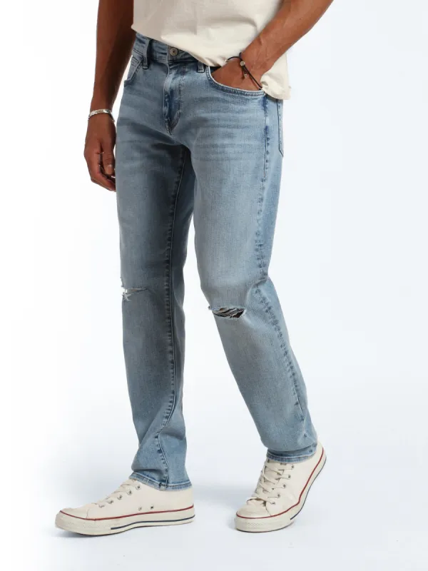 Bedford Slim Leg Jeans in Light Brushed Denim sold by Brooklyn Industries