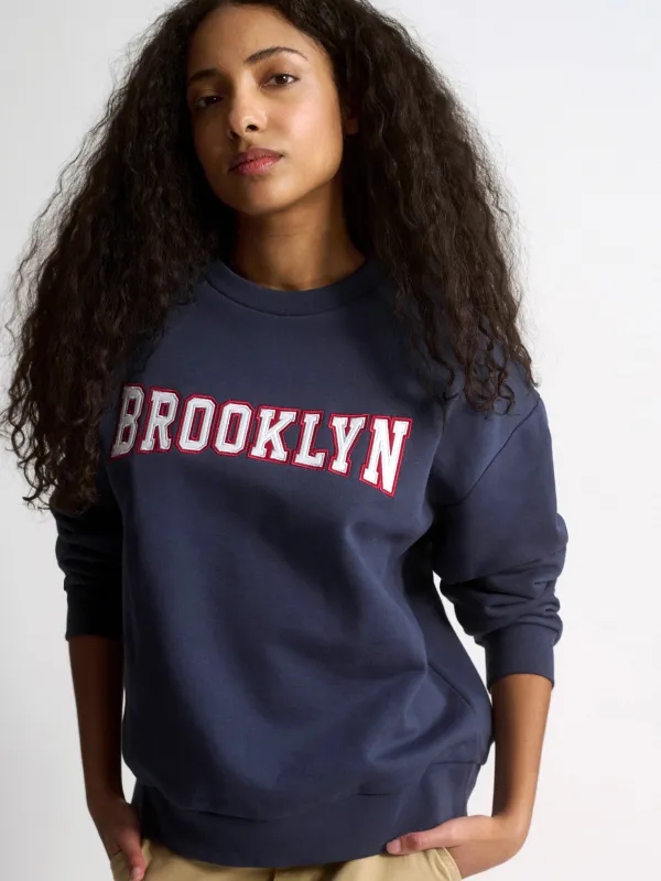 Women's Campus Brooklyn Sweatshirt In Mood Indigo sold by Brooklyn Industries