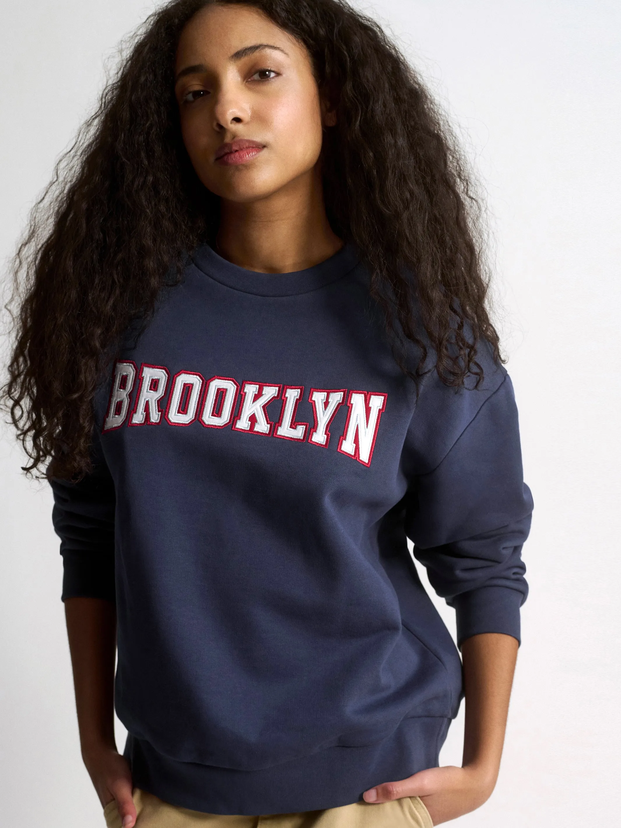 Women's Campus Brooklyn Sweatshirt In Mood Indigo sold by Brooklyn Industries