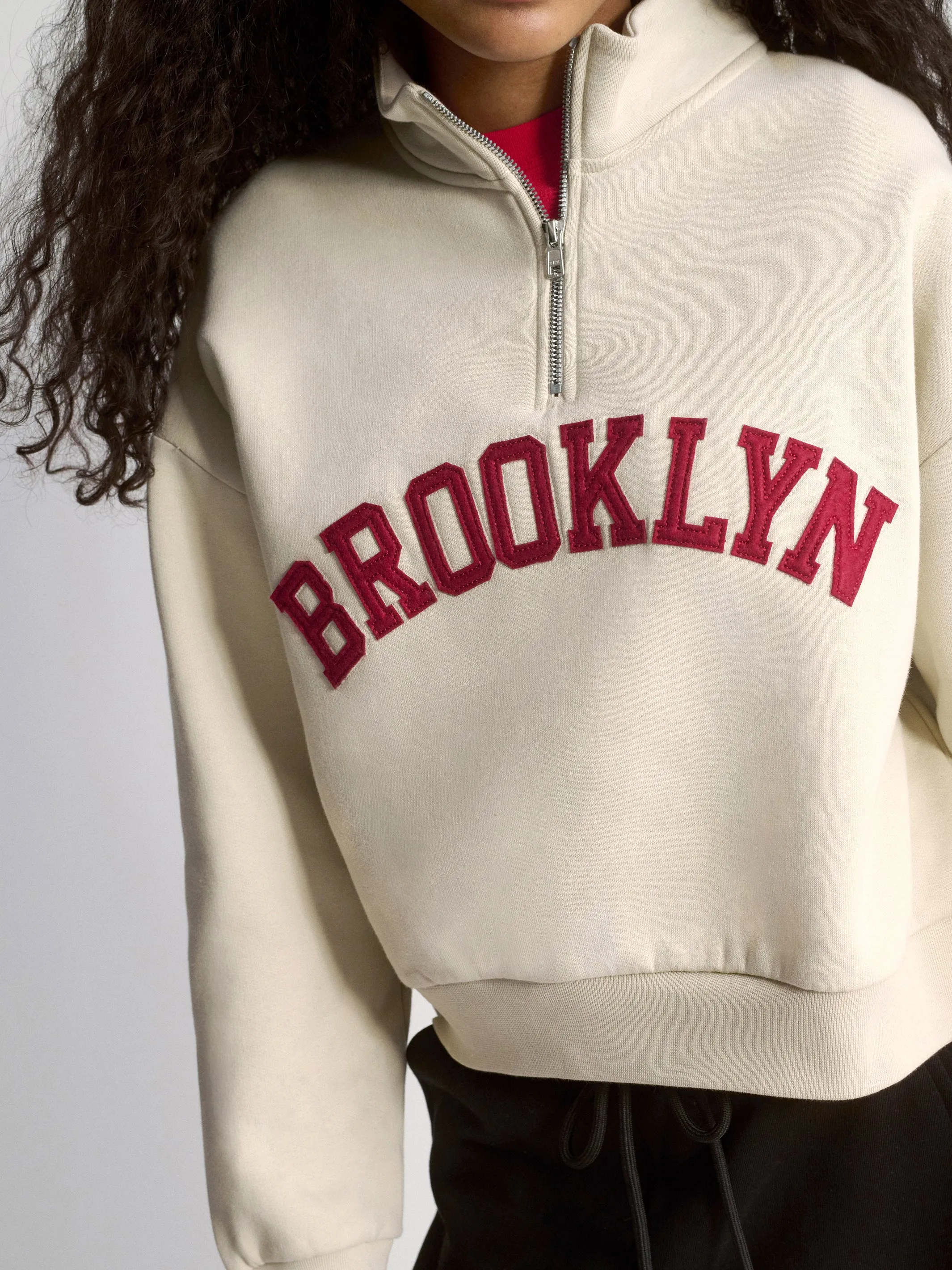 Women's Campus Brooklyn Half-Zip Sweatshirt In Silver Birch sold by Brooklyn Industries product image thumbnail 5