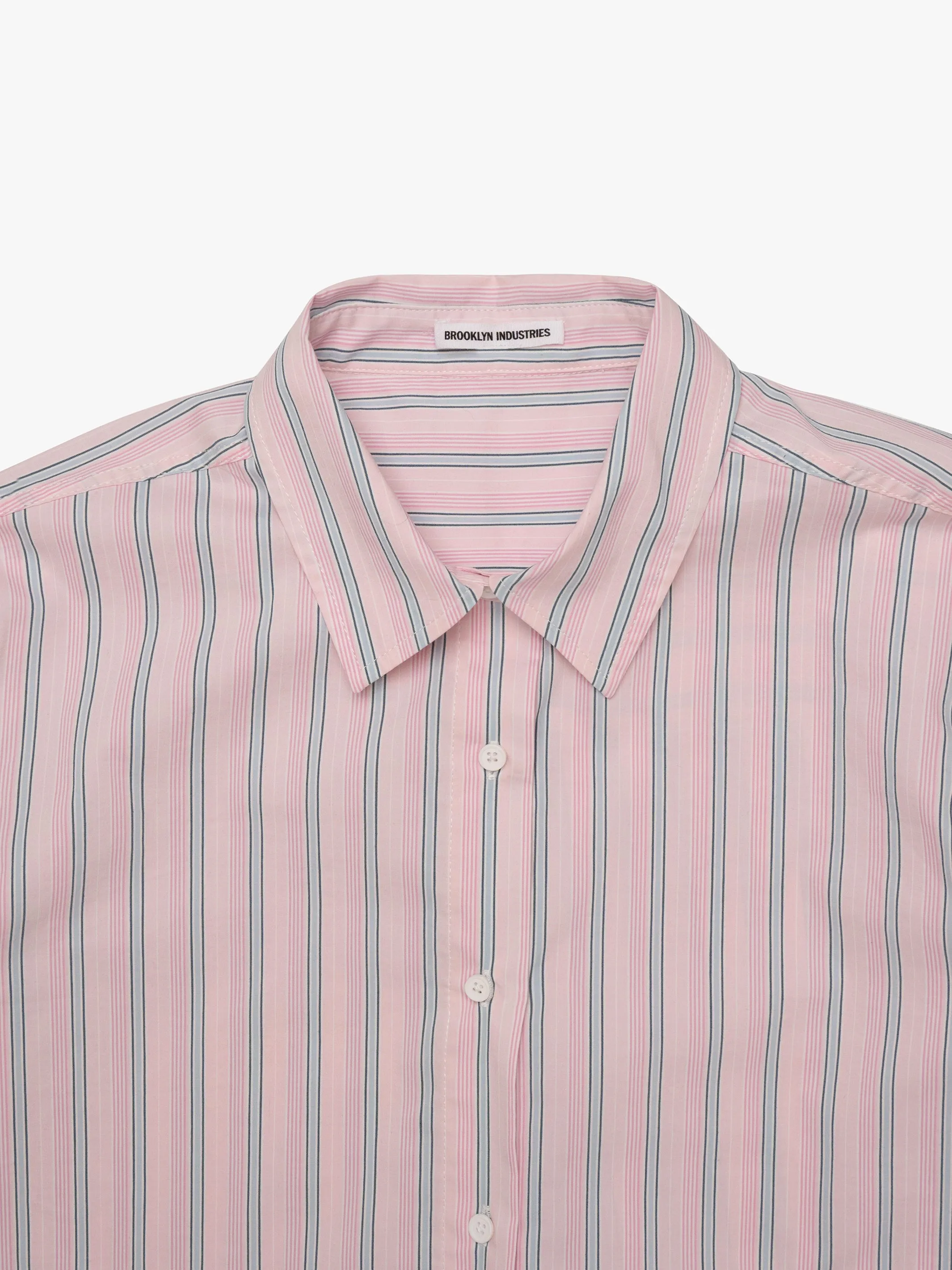 Women's Long Sleeve Shirt In Pink Striped sold by Brooklyn Industries product image thumbnail 5