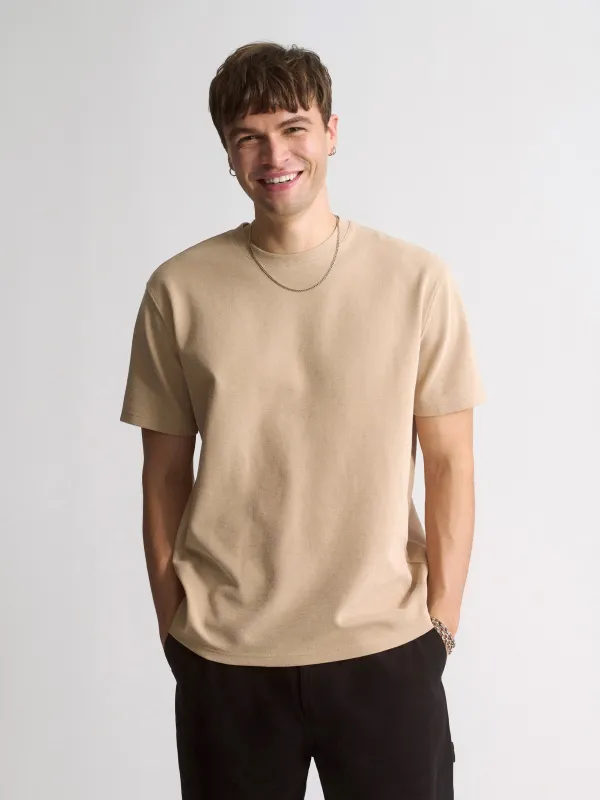 Men's Brooklyn Cotton Blend T-Shirt In Oxford Tan sold by Brooklyn Industries