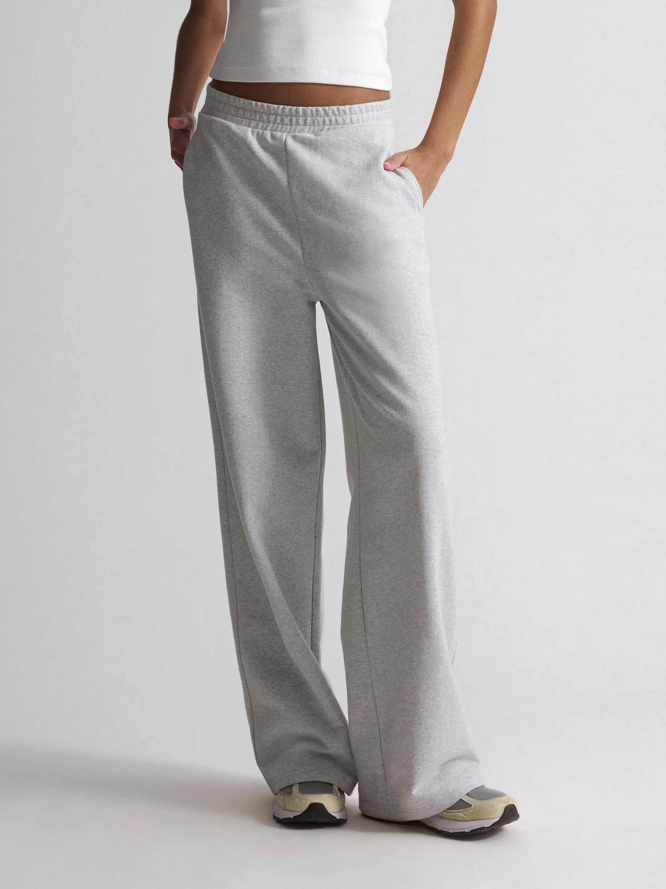 Women's Brooklyn Wide-Leg Sweatpants In Light Grey Melange sold by Brooklyn Industries product image thumbnail 5