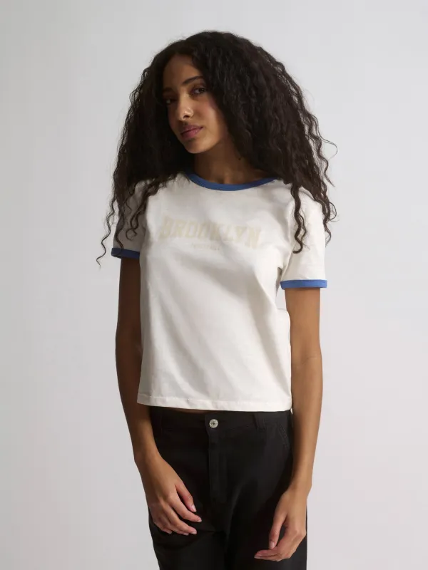 Women's Brooklyn Slim Fit T-Shirt In Antique White sold by Brooklyn Industries
