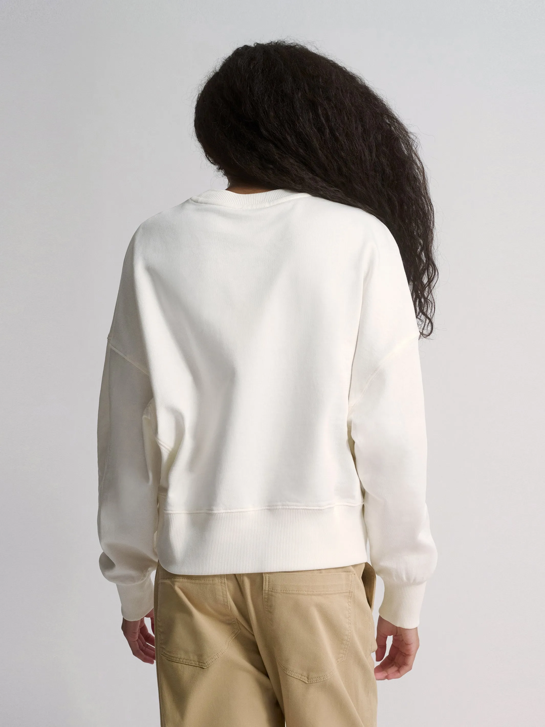 Women's Brooklyn Oversized Crew Neck Sweatshirt In Antique White sold by Brooklyn Industries product image thumbnail 4