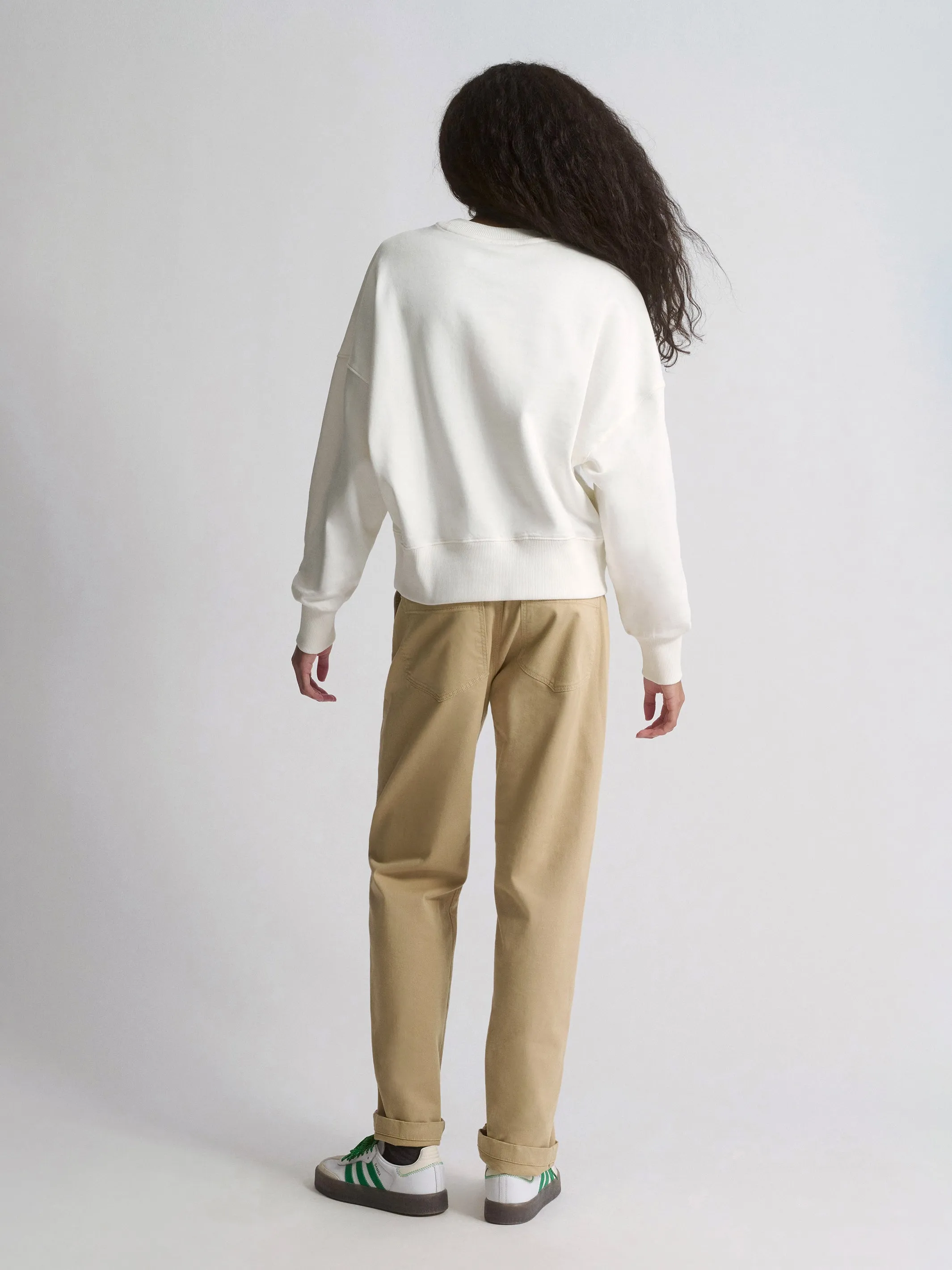 Women's Brooklyn Oversized Crew Neck Sweatshirt In Antique White sold by Brooklyn Industries product image thumbnail 3