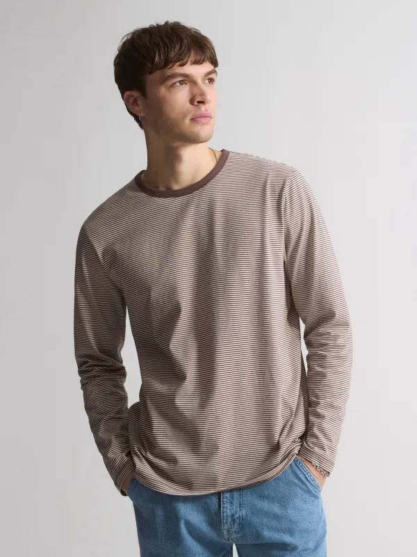 Men's Brooklyn Striped Long Sleeve T-Shirt In Chocolate Martini Stripe sold by Brooklyn Industries