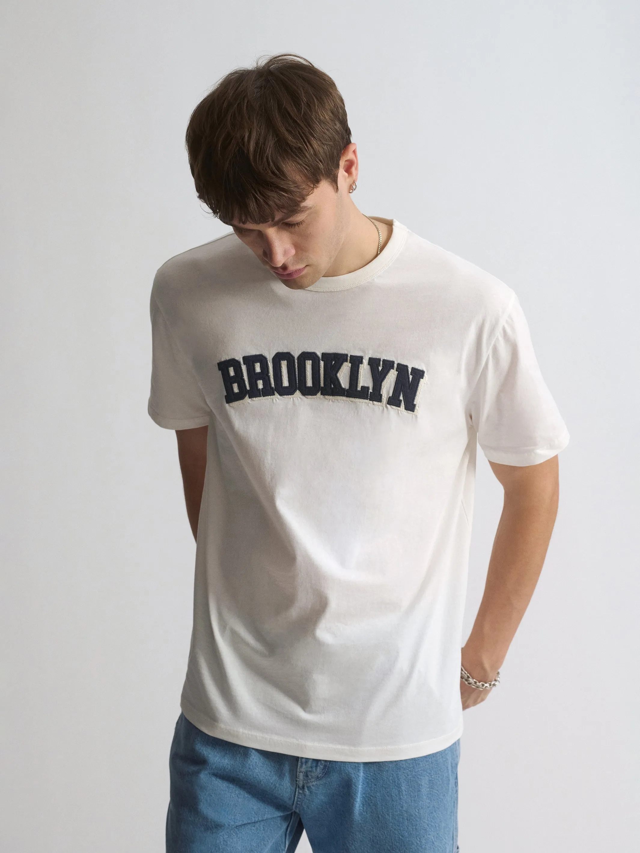 Men's Brooklyn Vintage T-Shirt In Antique White sold by Brooklyn Industries
