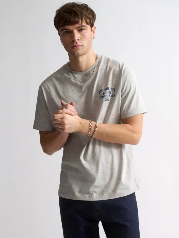Men's Vintage Brooklyn Graphic T-Shirt In Light Grey Melange sold by Brooklyn Industries