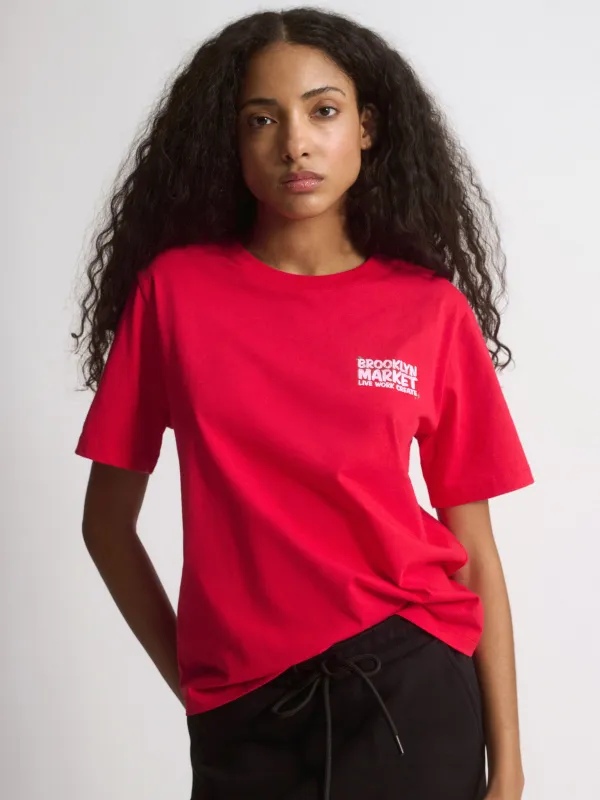Women's Brooklyn Market T-Shirt In True Red sold by Brooklyn Industries