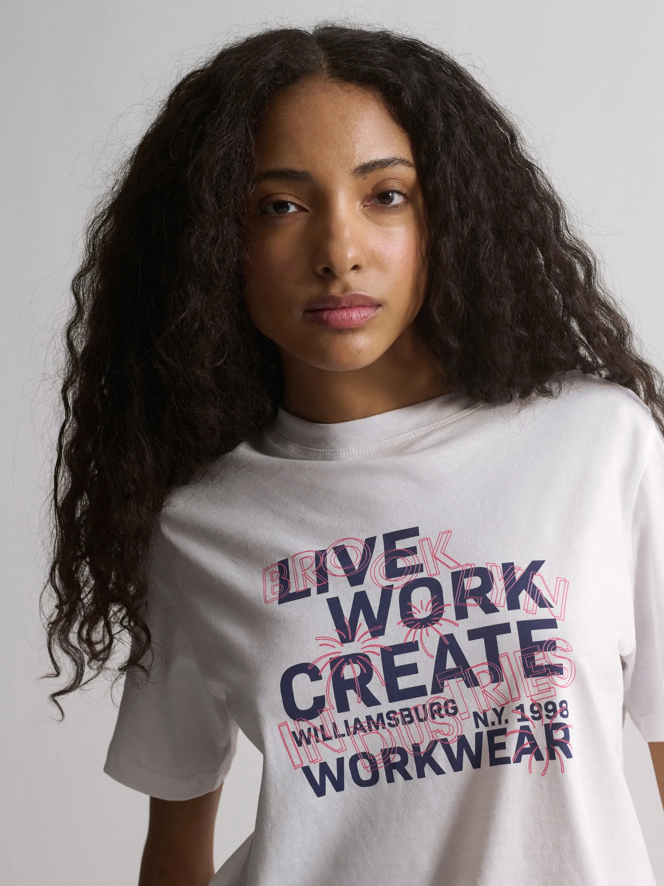 Women's Brooklyn Live Work Create T-Shirt In White sold by Brooklyn Industries