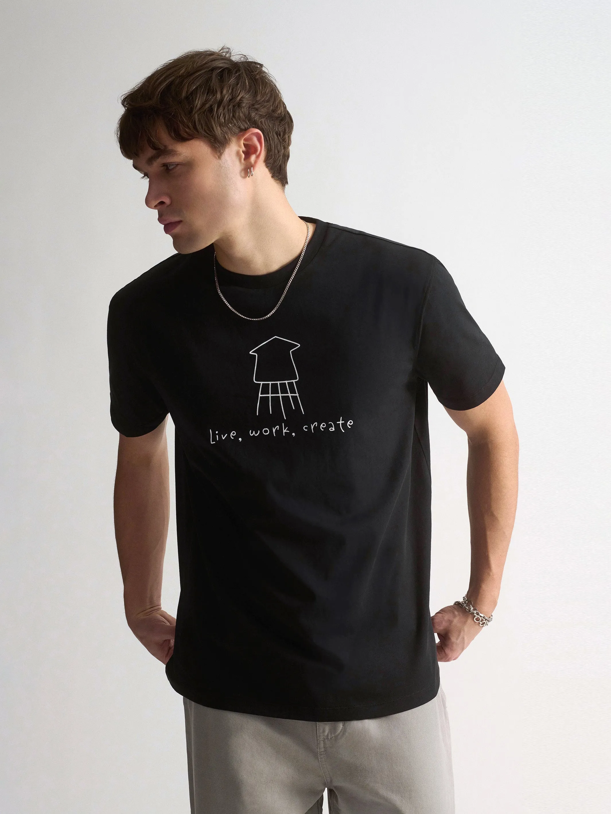 Men's Brooklyn Water Tower Graphic T-Shirt In Black sold by Brooklyn Industries