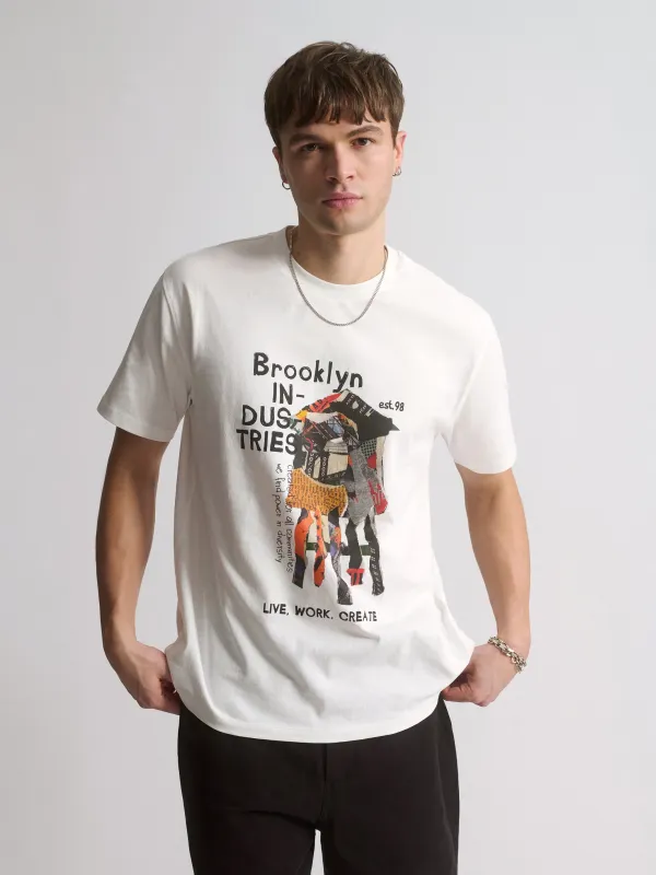 Men's Brooklyn Water Tower T-Shirt In Antique White sold by Brooklyn Industries