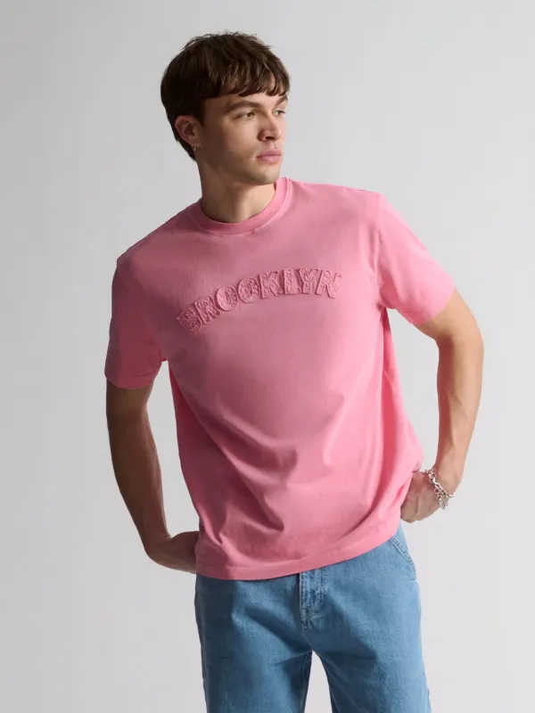 Men's Brooklyn Graphic T-Shirt In Flamingo Plume sold by Brooklyn Industries