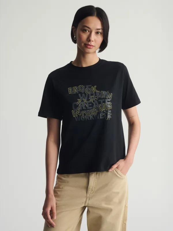 Women's Brooklyn Live Work Create T-Shirt In Black sold by Brooklyn Industries