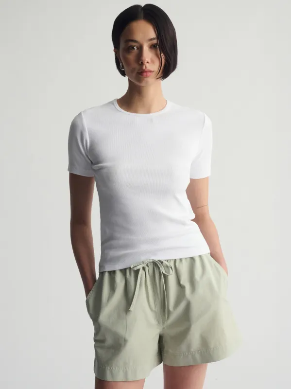 Women's Brooklyn Ribbed Fitted T-Shirt In White sold by Brooklyn Industries