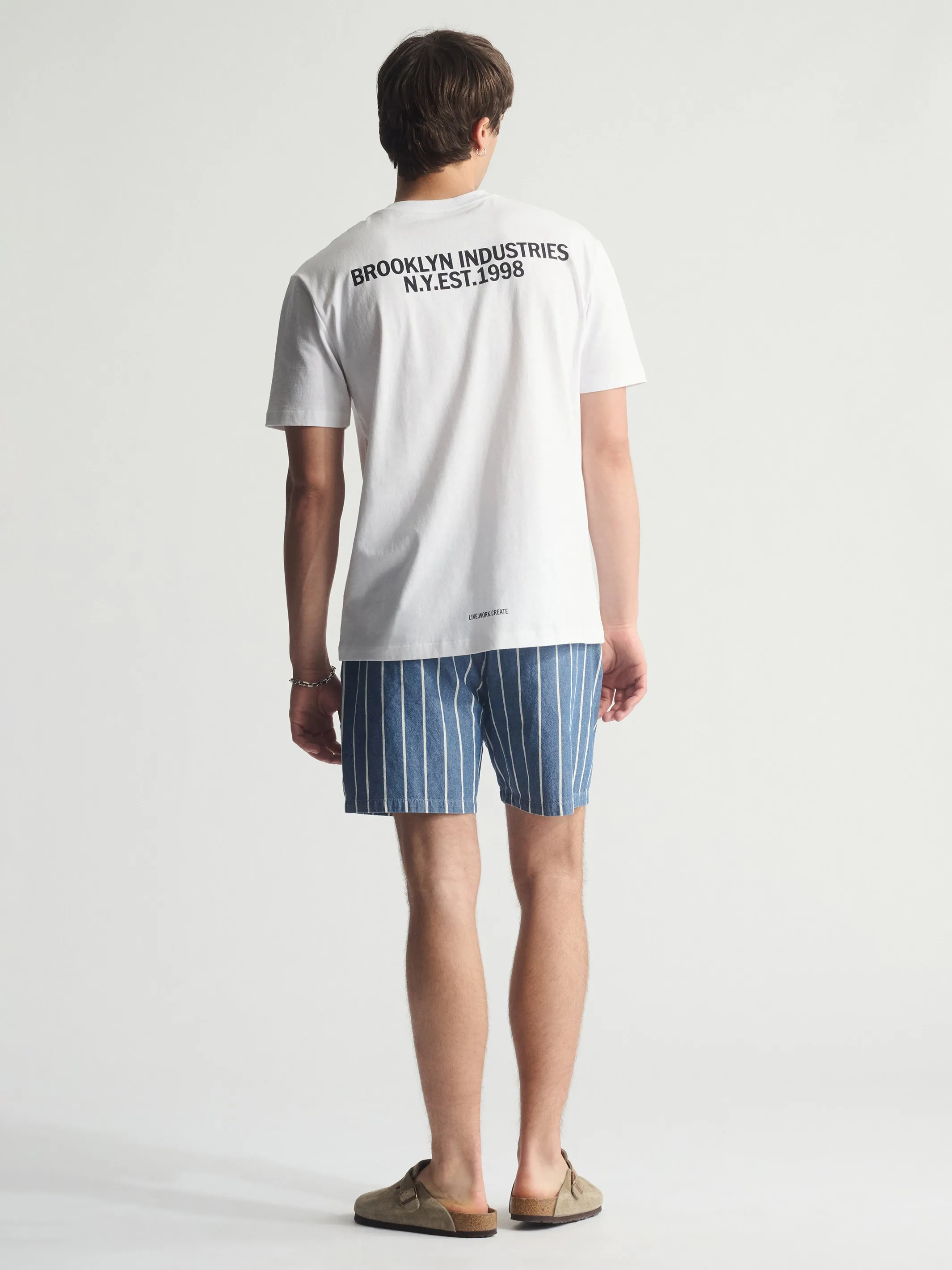 Men's Brooklyn Logo Cotton T-Shirt In White sold by Brooklyn Industries product image thumbnail 3