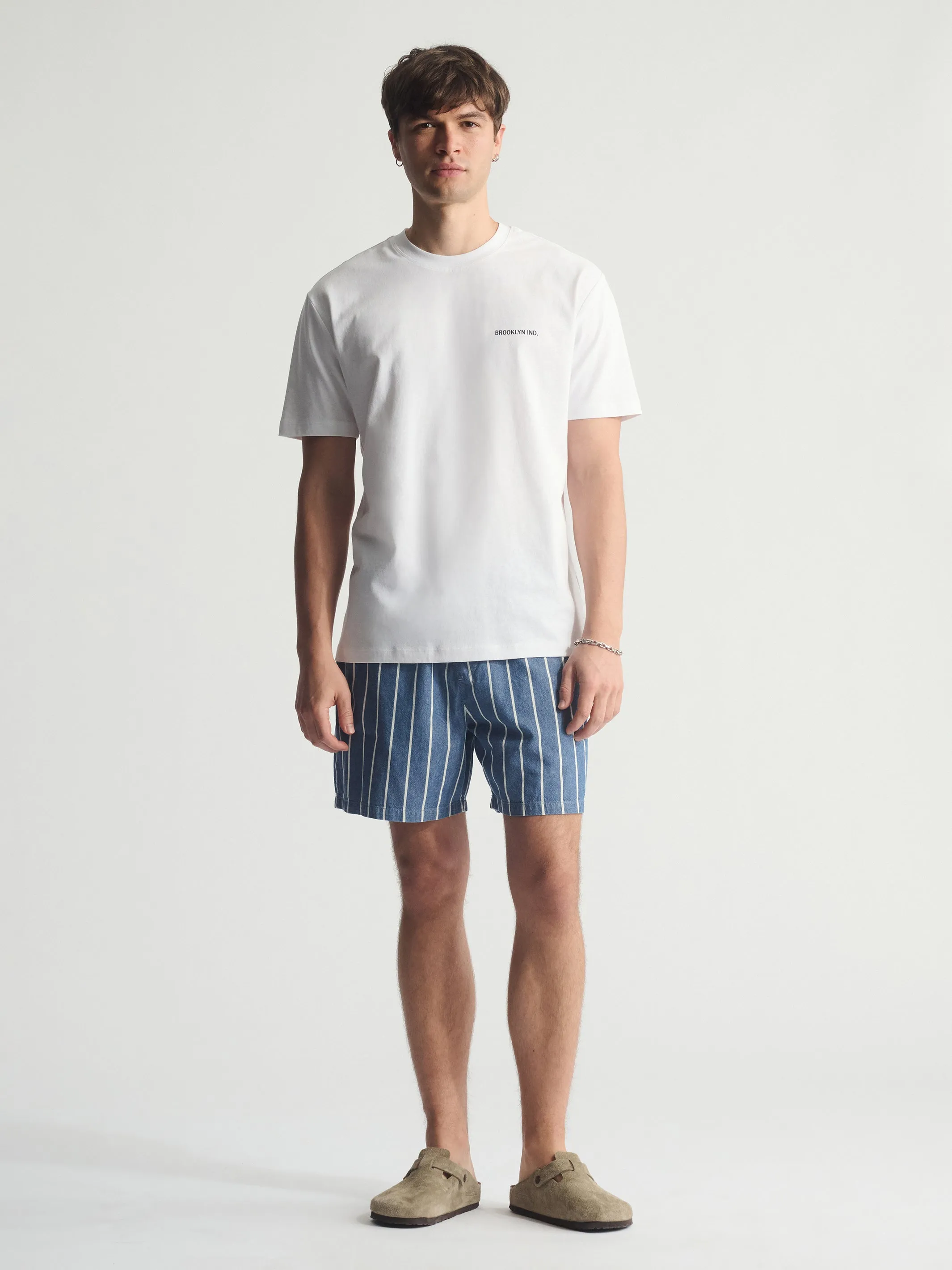 Men's Brooklyn Logo Cotton T-Shirt In White sold by Brooklyn Industries product image thumbnail 5