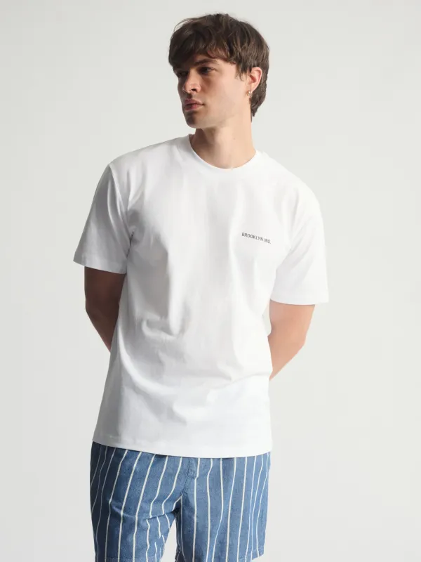 Men's Brooklyn Logo Cotton T-Shirt In White sold by Brooklyn Industries