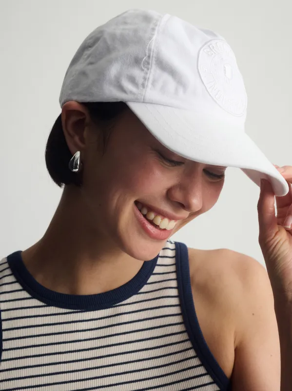 Women's Brooklyn Logo Cap in White sold by Brooklyn Industries