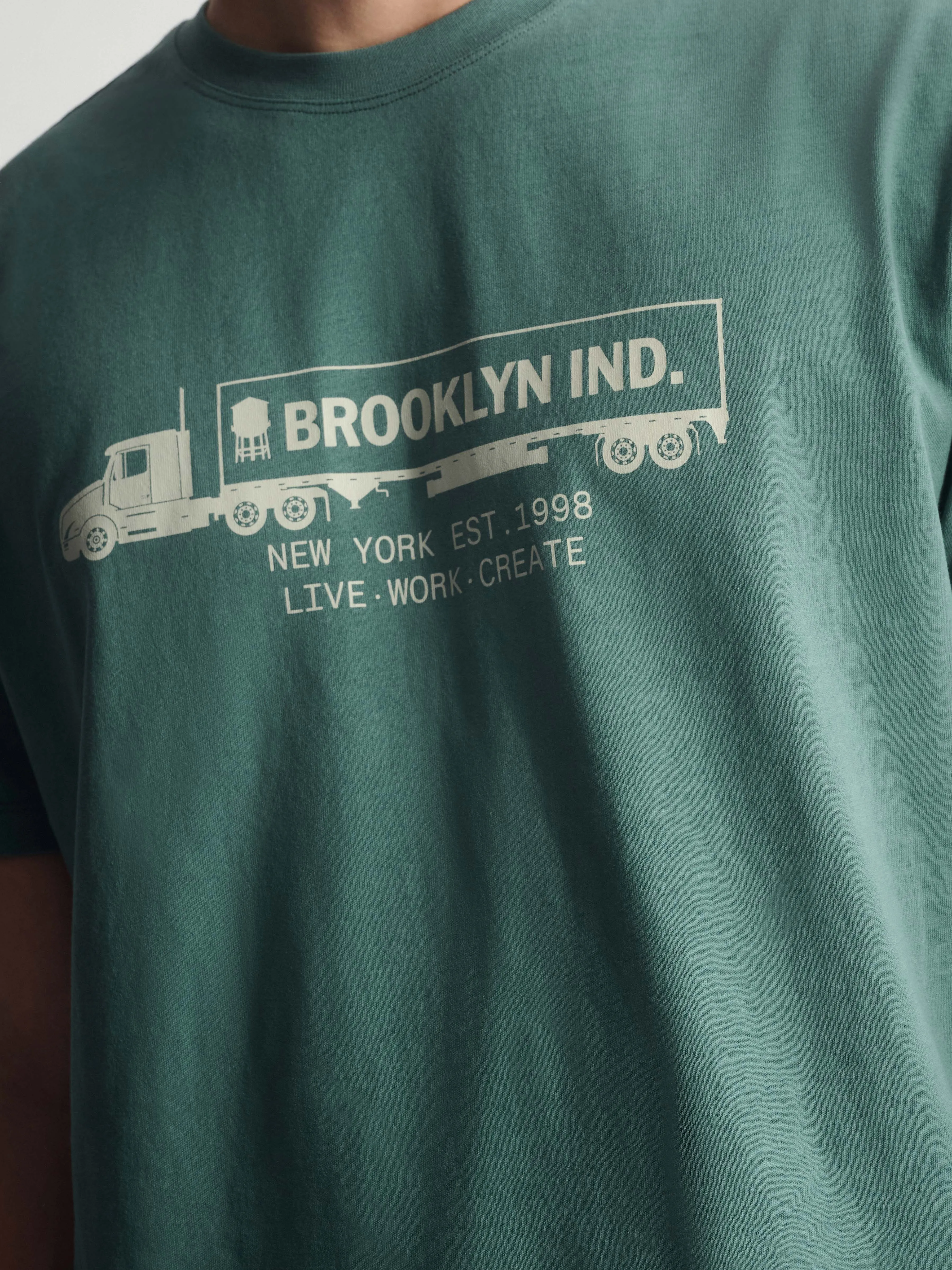 Men's Brooklyn Logo Cotton T-Shirt In Silver Pine sold by Brooklyn Industries product image thumbnail 4