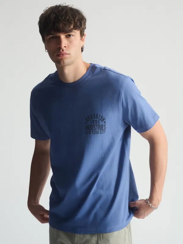 Men's Vintage Brooklyn Graphic T-Shirt In Bijou Blue sold by Brooklyn Industries