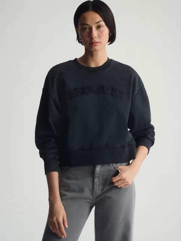 Women's Brooklyn Logo Crop Sweatshirt In Black sold by Brooklyn Industries