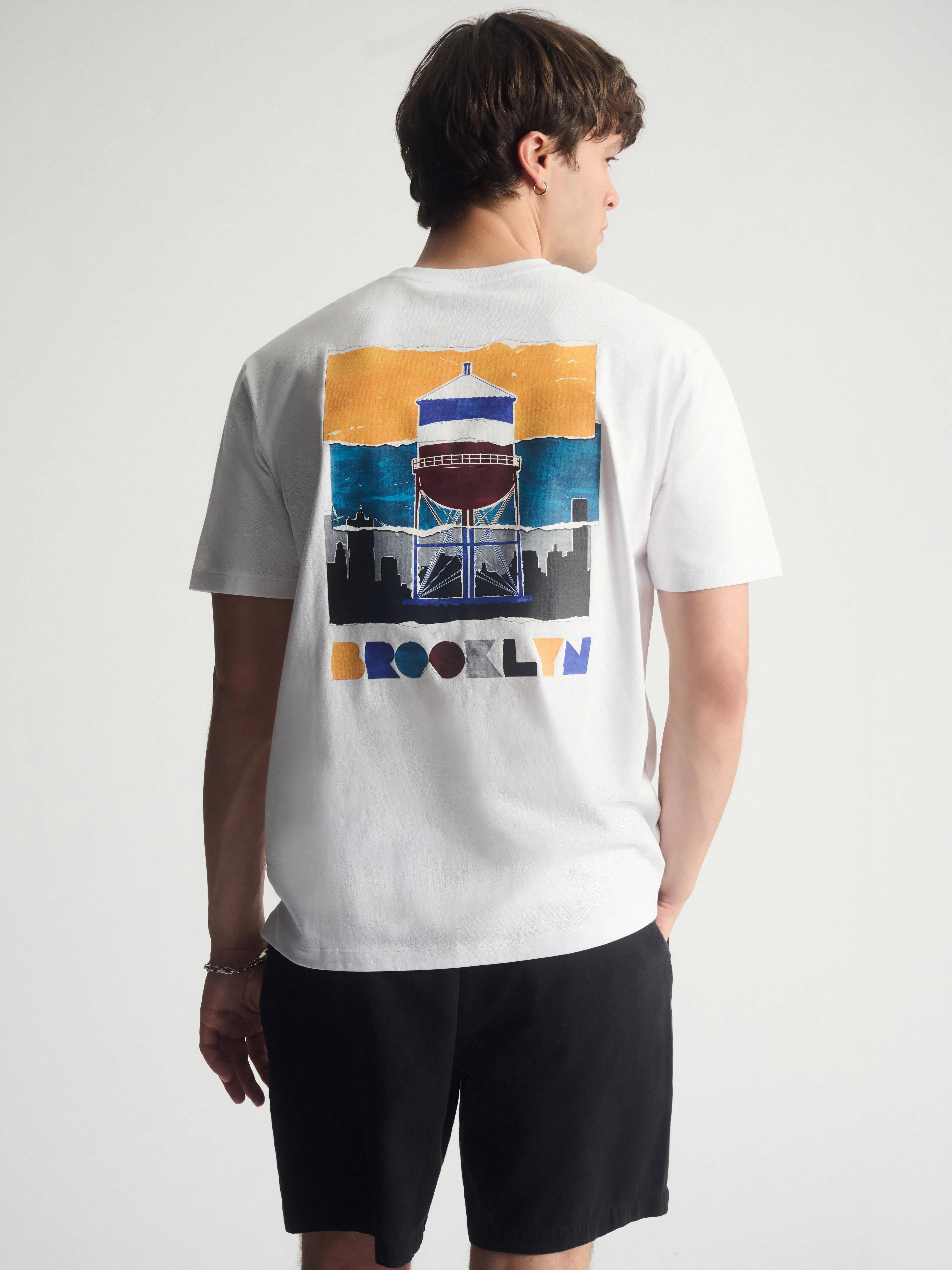Men's Brooklyn Water Tower T-Shirt In White sold by Brooklyn Industries product image thumbnail 2