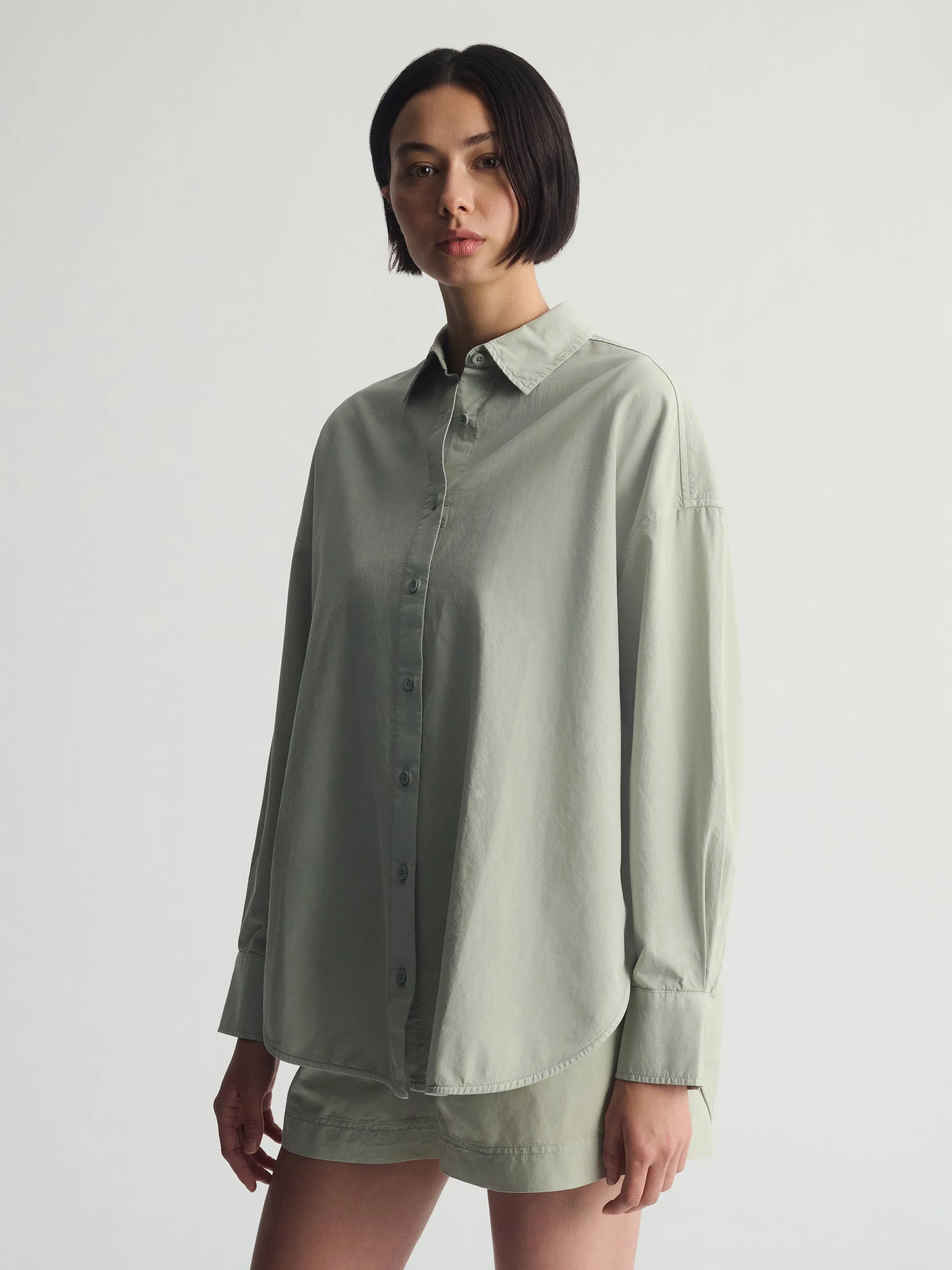 Women's Long Sleeve Shirt In Puritan Gray sold by Brooklyn Industries