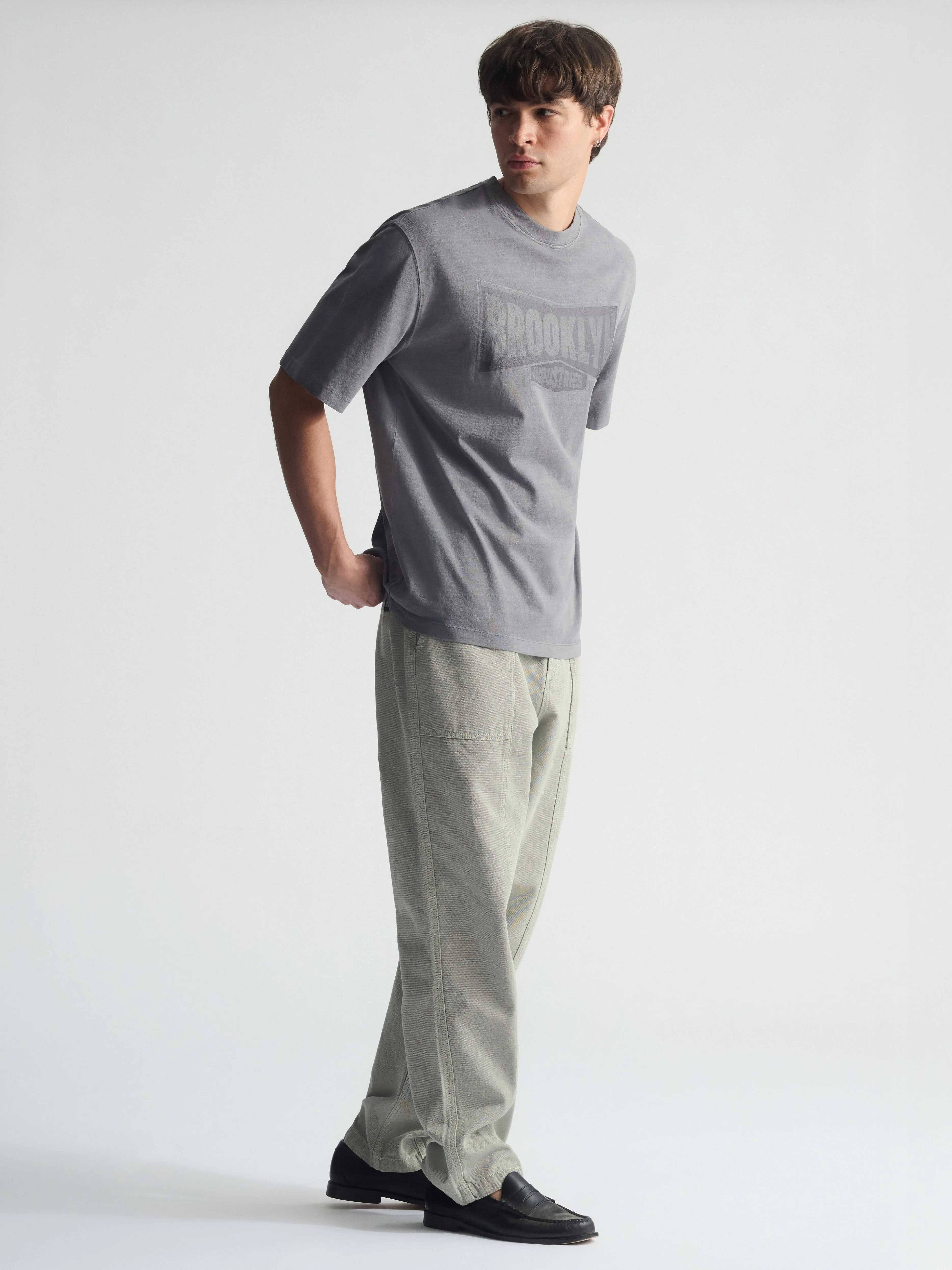 Men's Wide Leg Cargo Pants In Puritan Gray sold by Brooklyn Industries product image thumbnail 4