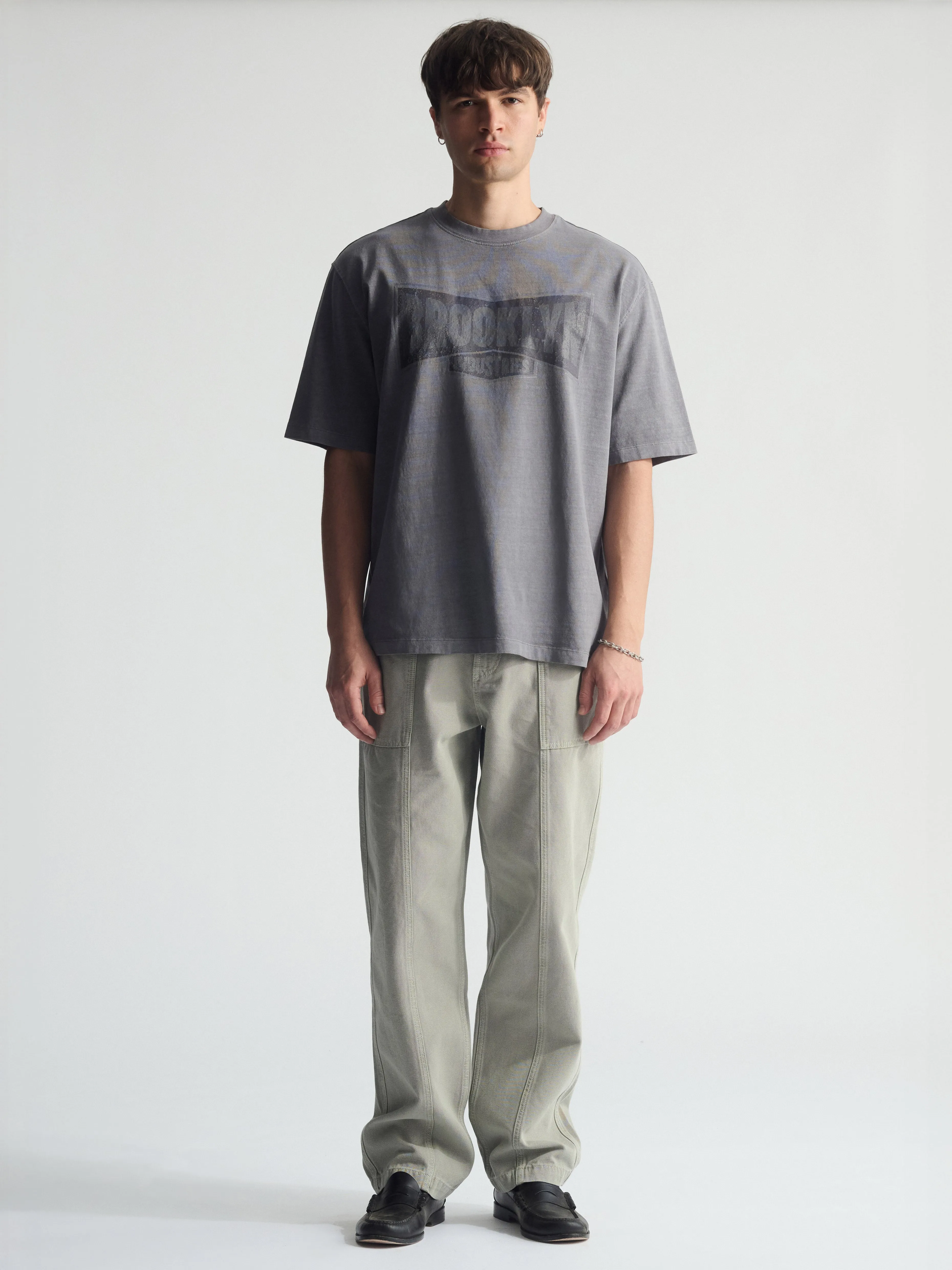 Men's Wide Leg Cargo Pants In Puritan Gray sold by Brooklyn Industries product image thumbnail 5