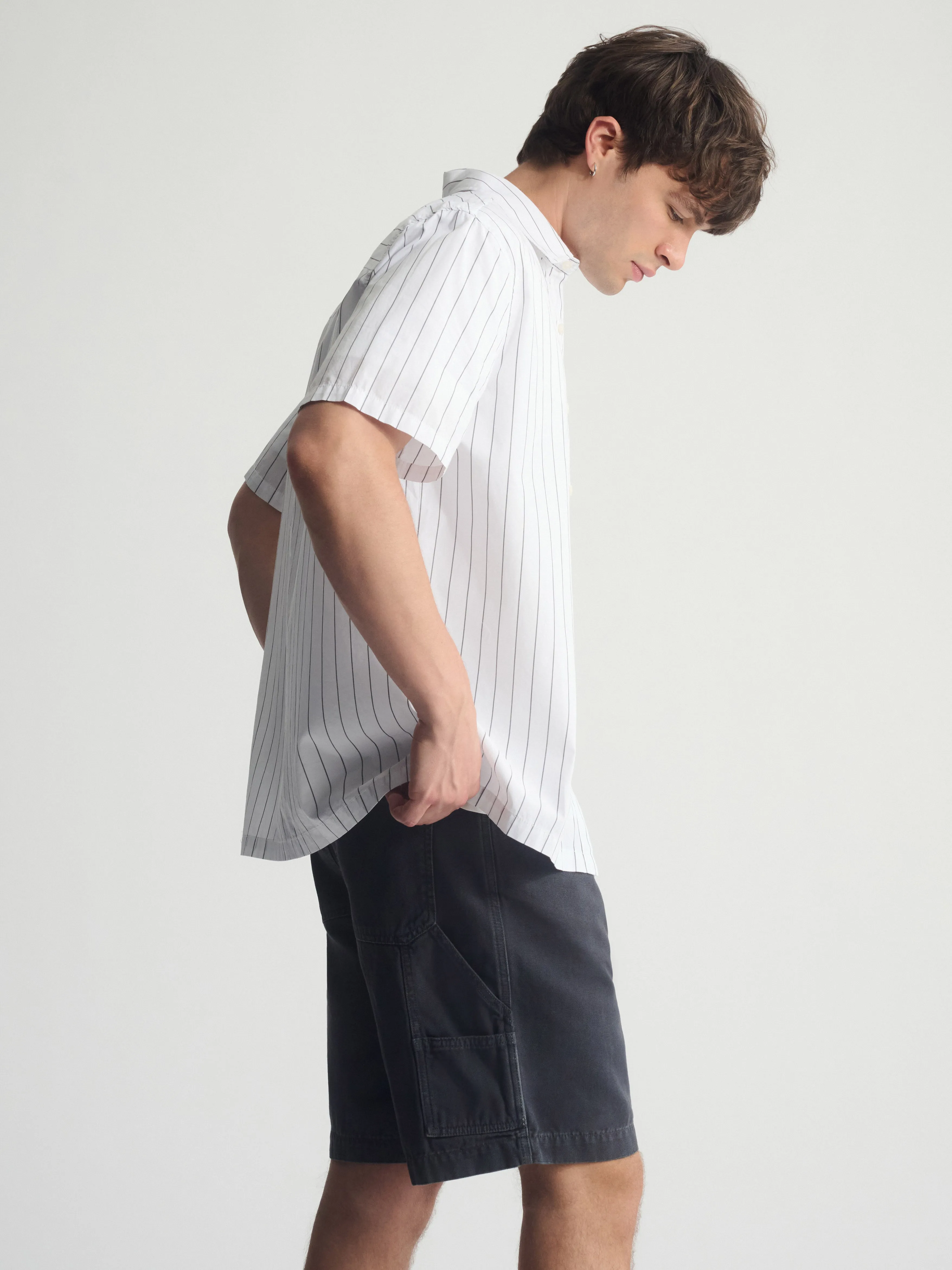 Men's Striped Short Sleeve Shirt In Castlerock sold by Brooklyn Industries product image thumbnail 4