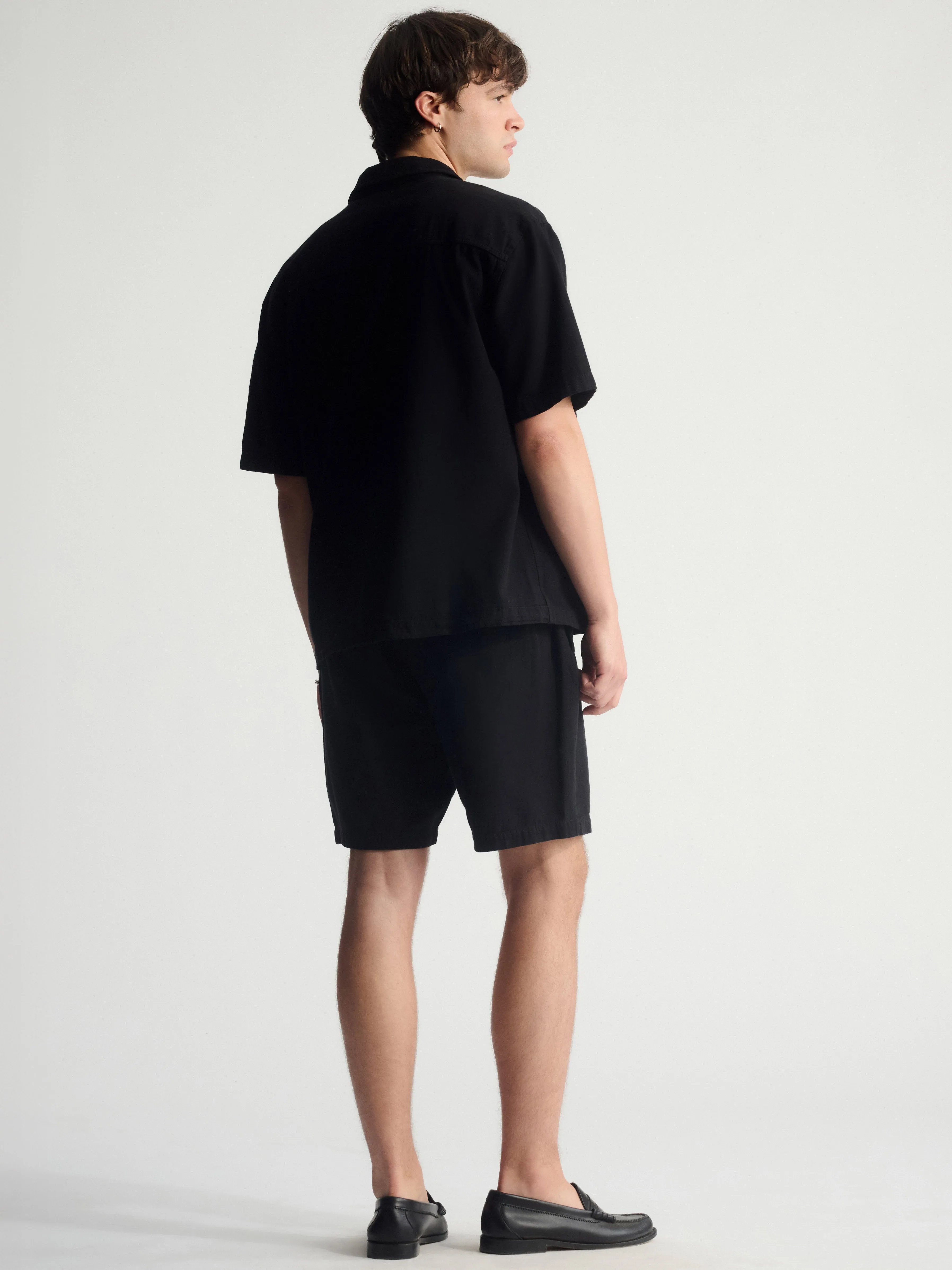 Men's Linen-Blend Short Sleeve Shirt In Black sold by Brooklyn Industries product image thumbnail 4