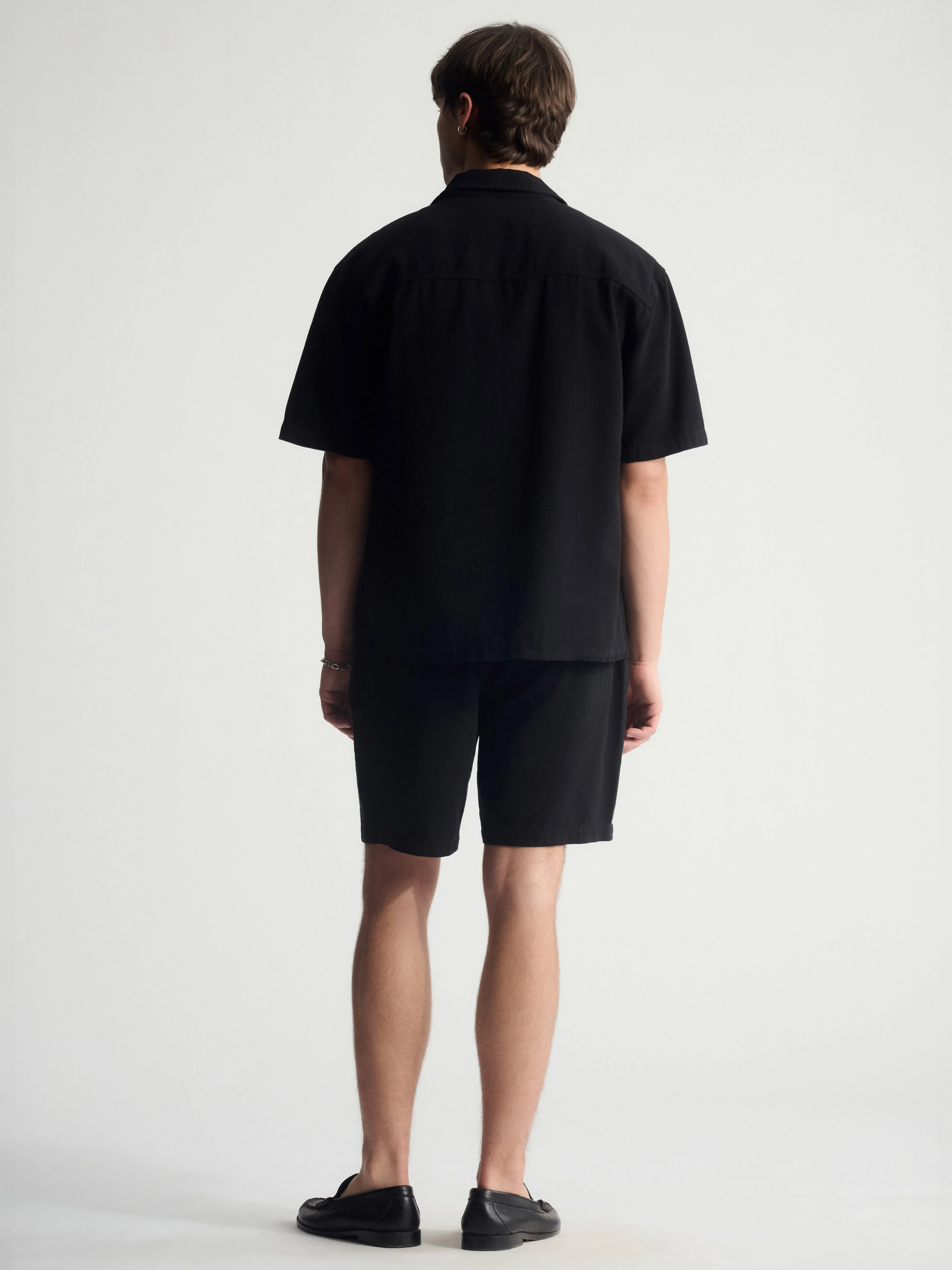 Men's Linen-Blend Short Sleeve Shirt In Black sold by Brooklyn Industries product image thumbnail 3
