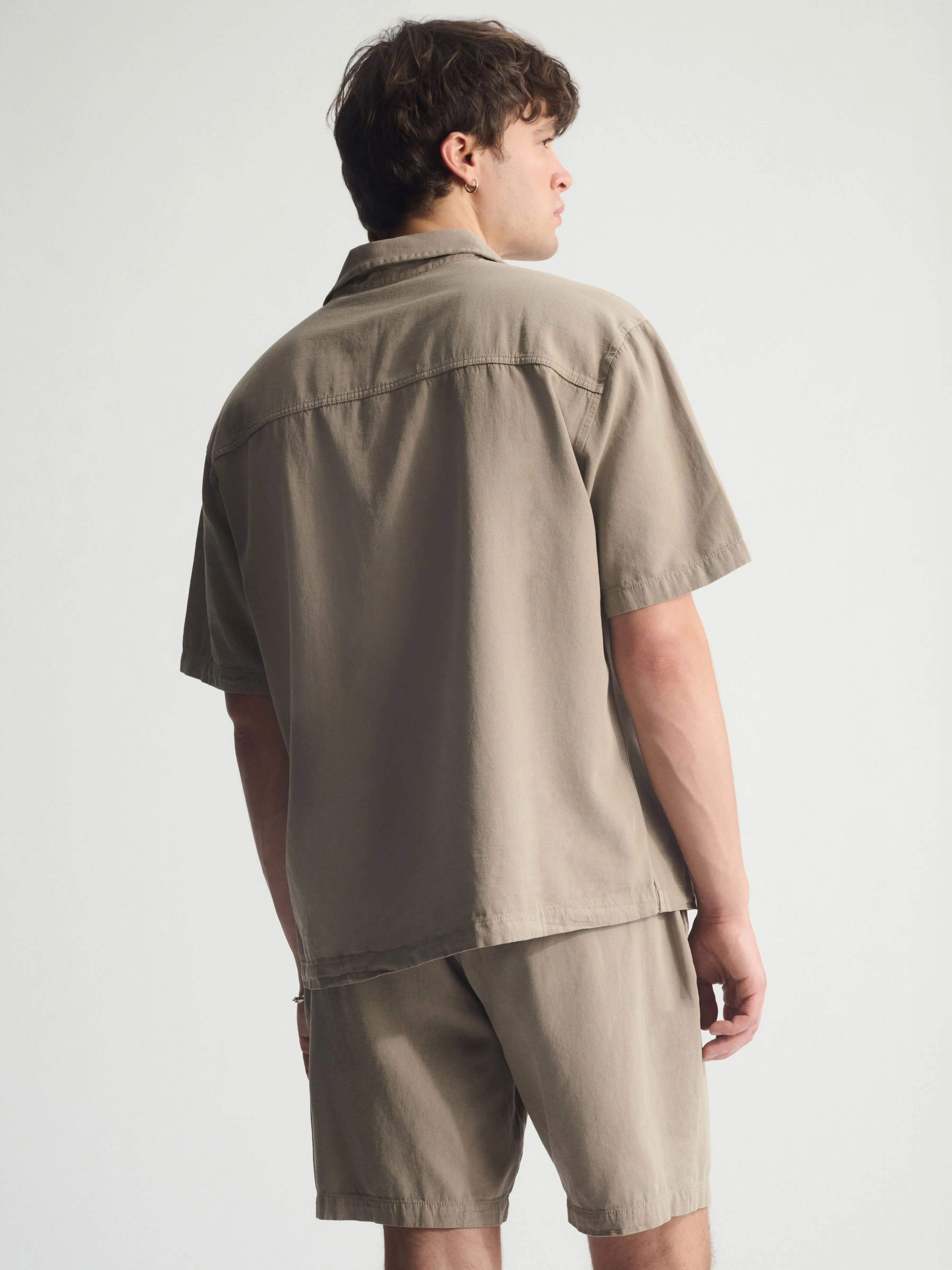 Men's Linen-Blend Short Sleeve Shirt In Winter Twig sold by Brooklyn Industries product image thumbnail 2