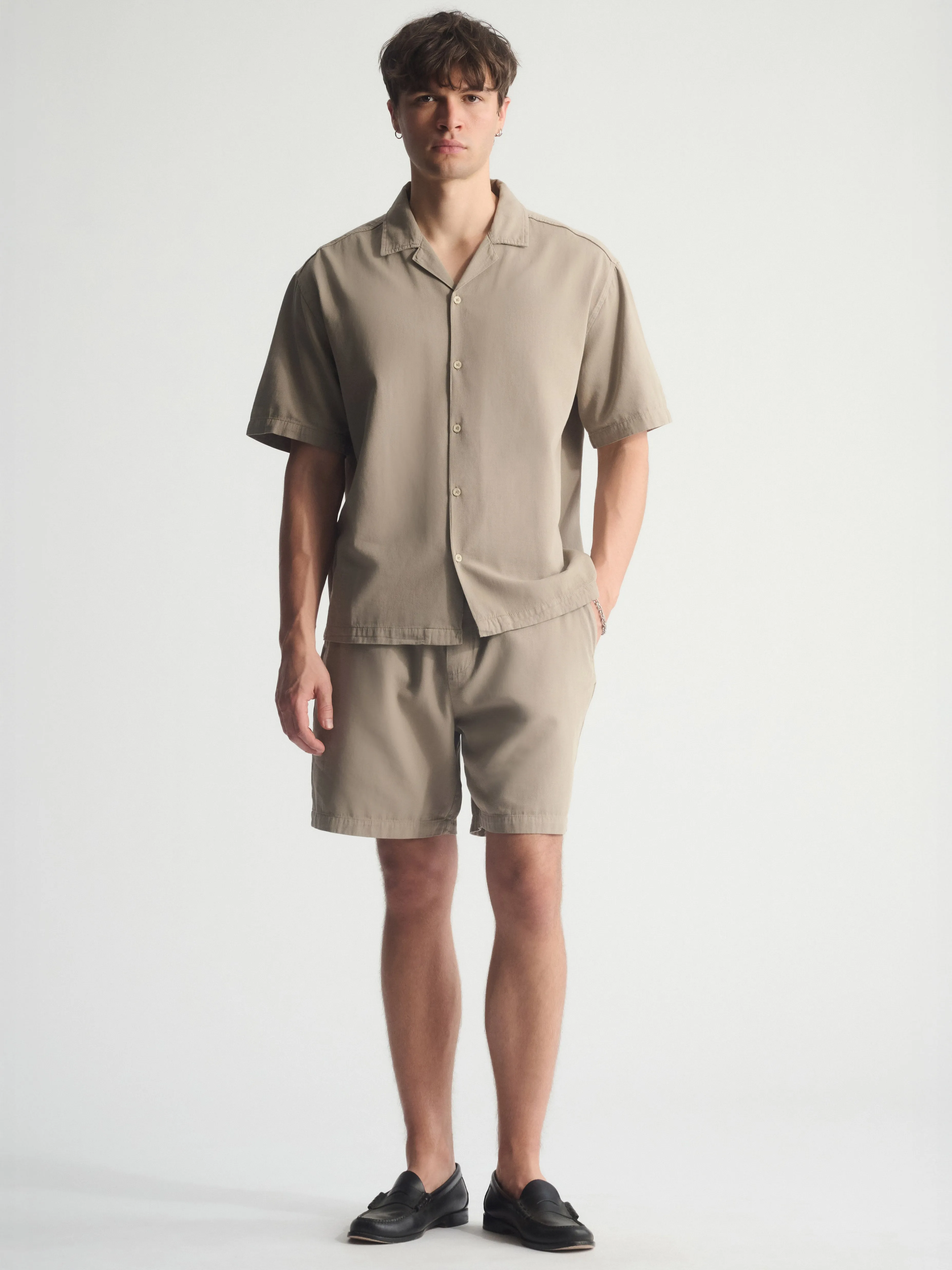 Men's Linen-Blend Short Sleeve Shirt In Winter Twig sold by Brooklyn Industries product image thumbnail 3