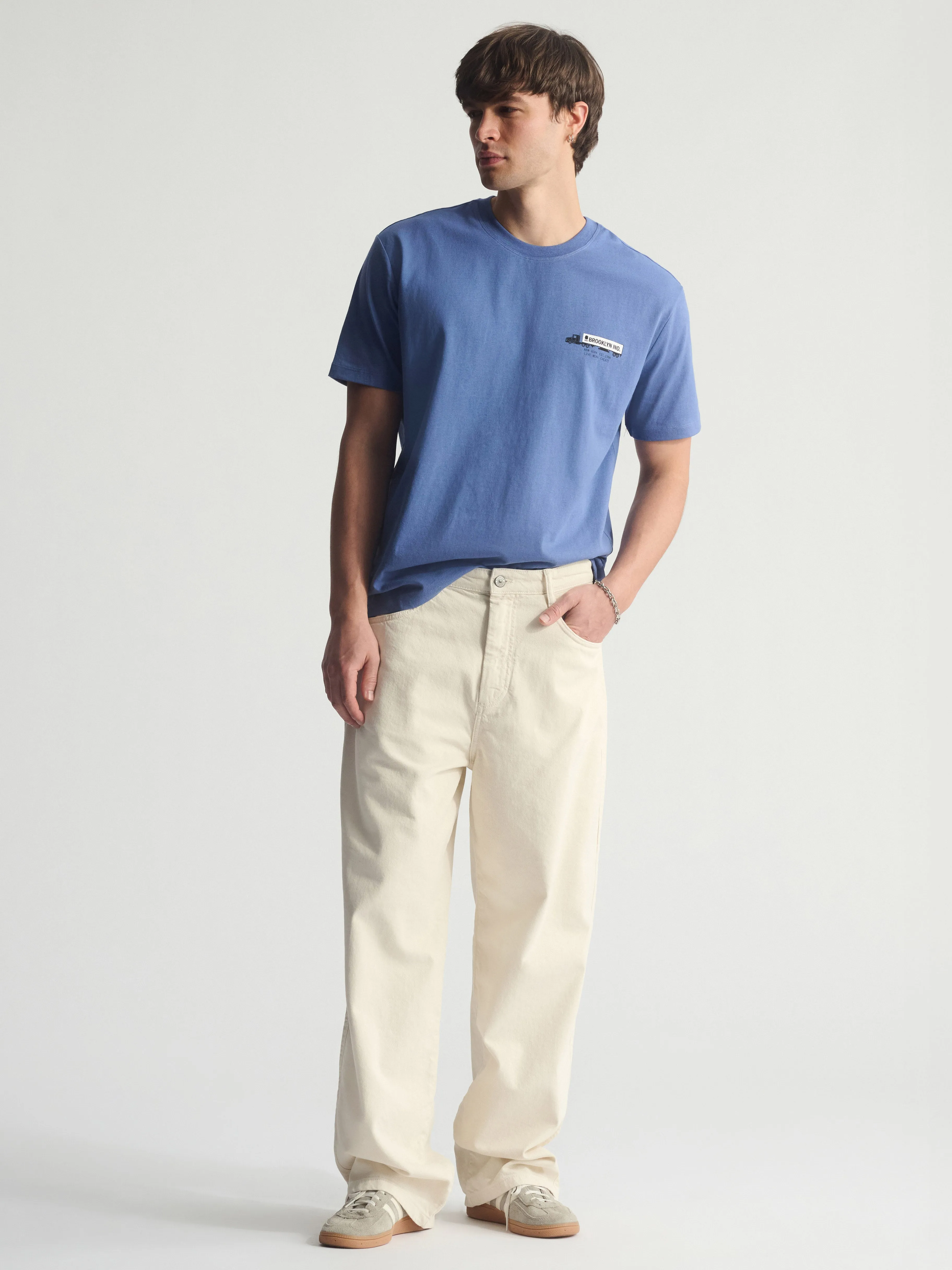 Men's Brooklyn Wide Leg Jeans In Turtledove sold by Brooklyn Industries