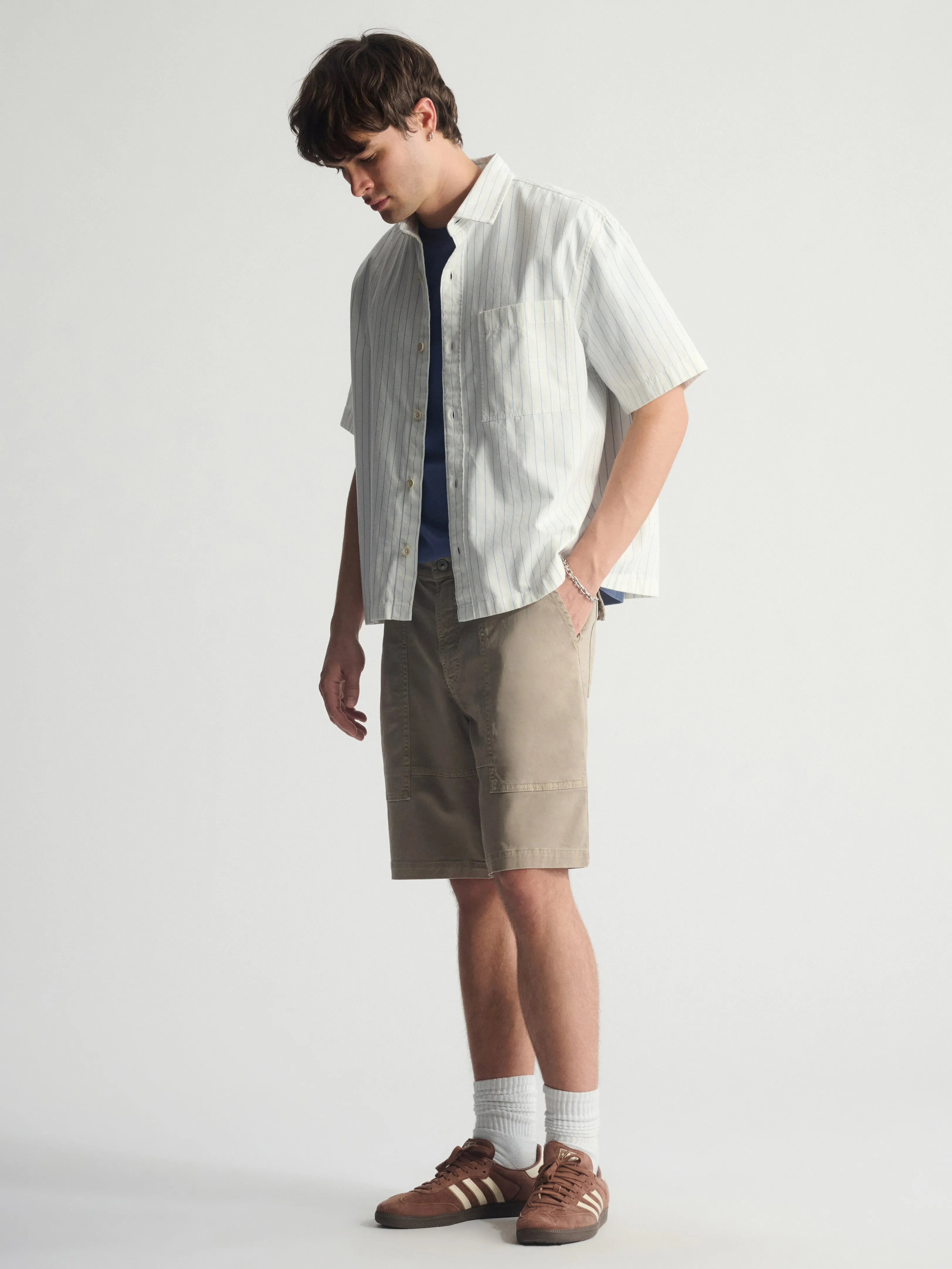 Men's Brooklyn Striped Short Sleeve Shirt In Bel Air Blue sold by Brooklyn Industries product image thumbnail 3