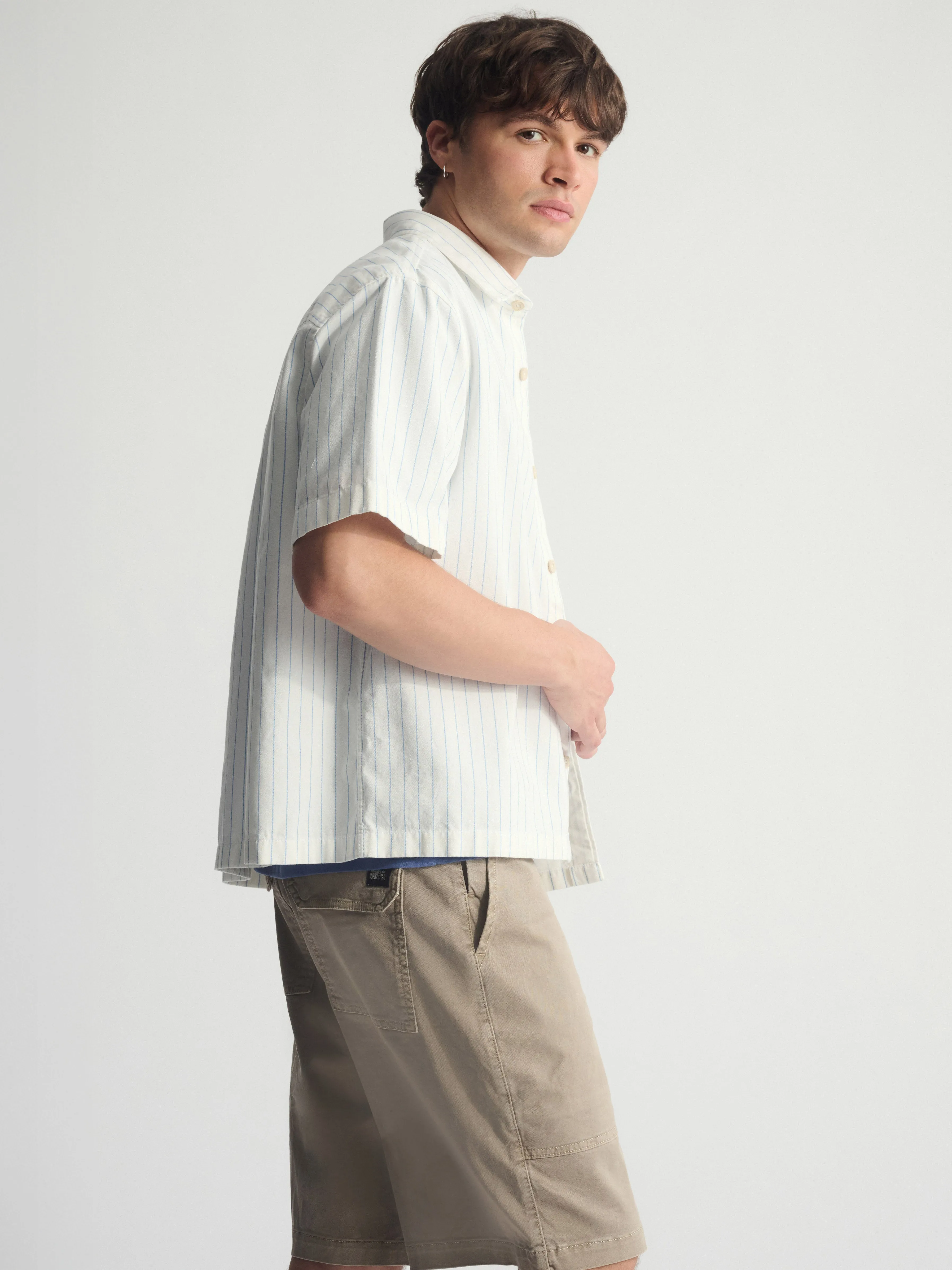 Men's Brooklyn Striped Short Sleeve Shirt In Bel Air Blue sold by Brooklyn Industries product image thumbnail 5