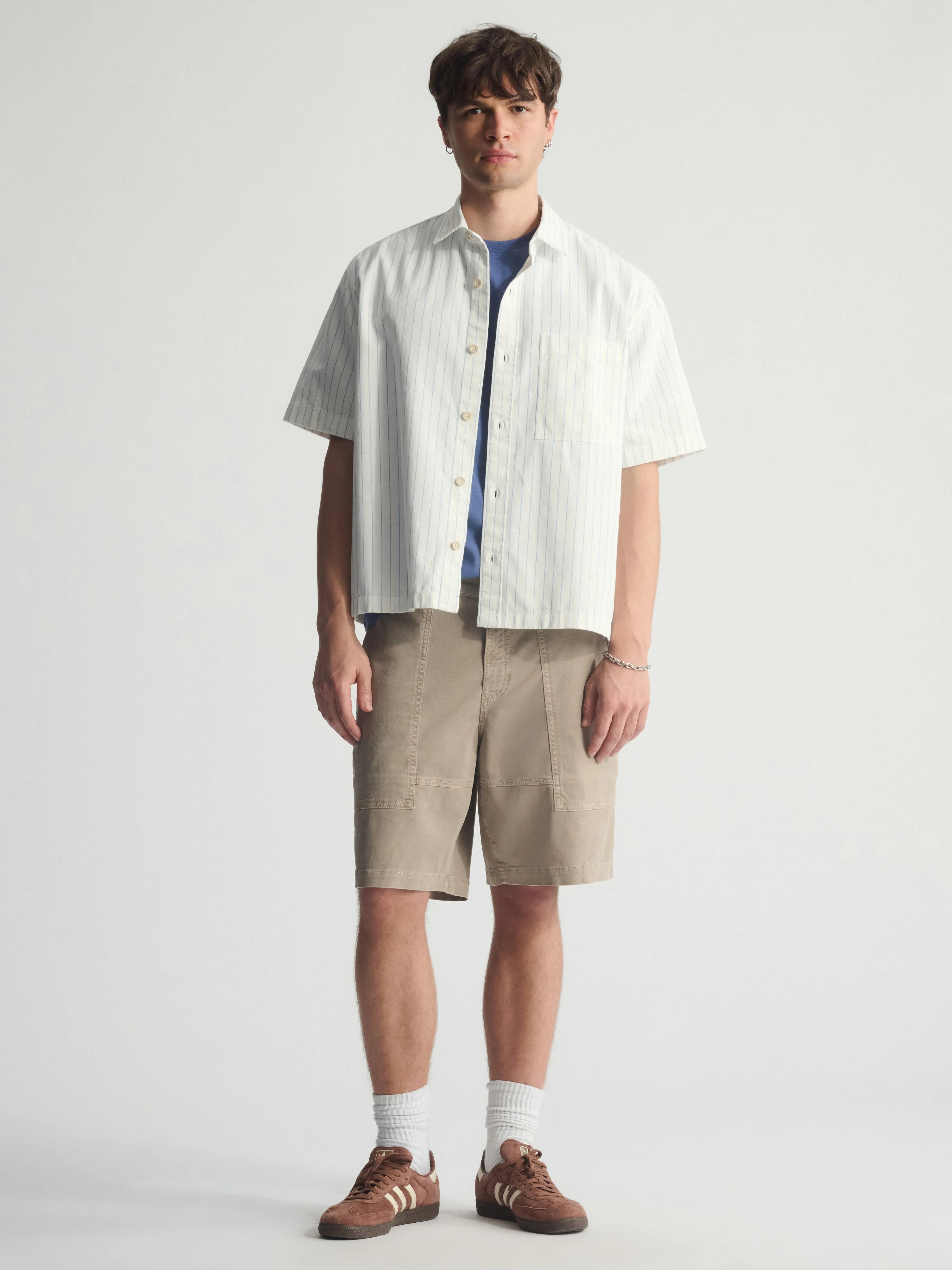 Men's Brooklyn Striped Short Sleeve Shirt In Bel Air Blue sold by Brooklyn Industries product image thumbnail 2